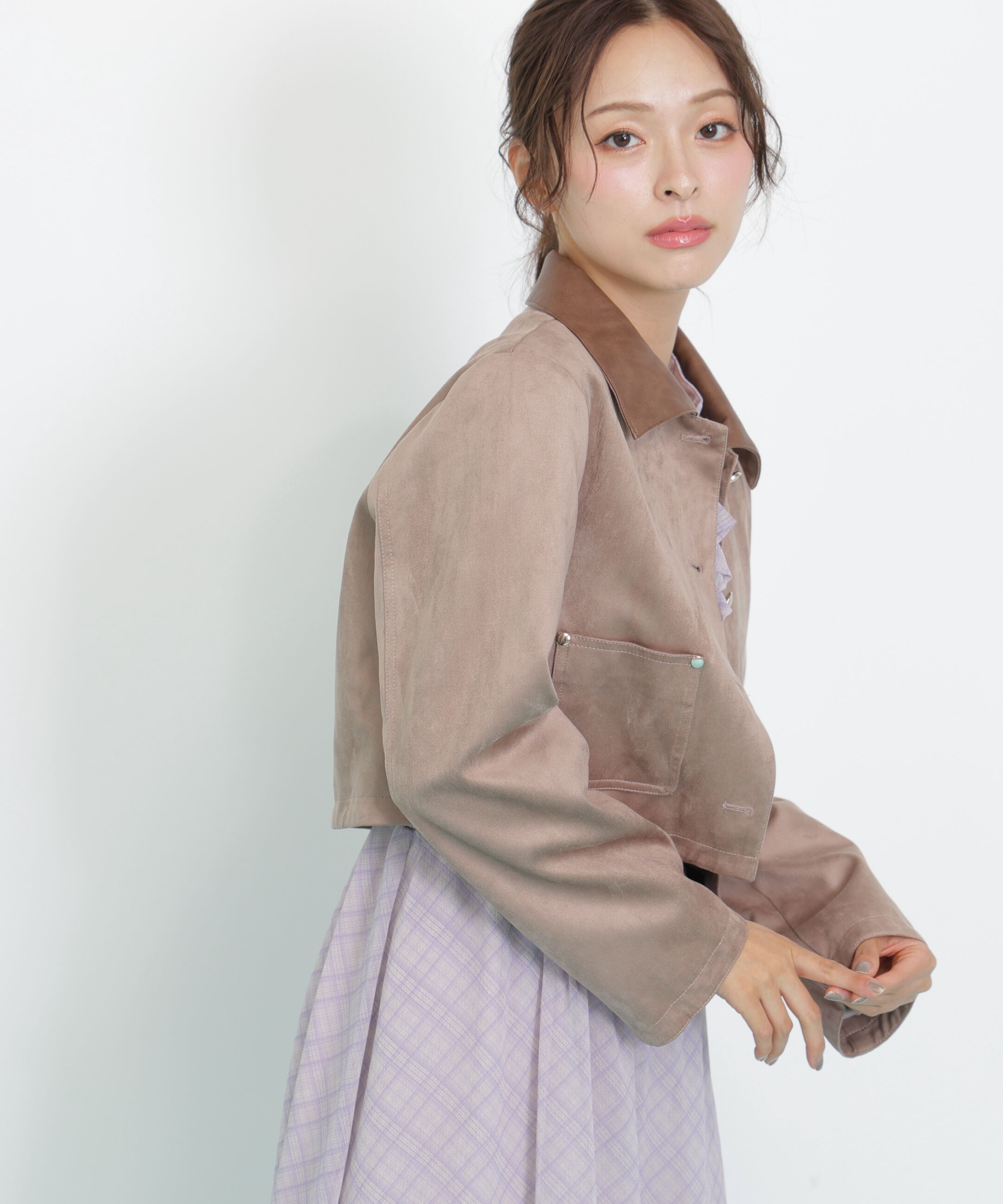  「フェイクスエード短丈ブルゾン」|その他|