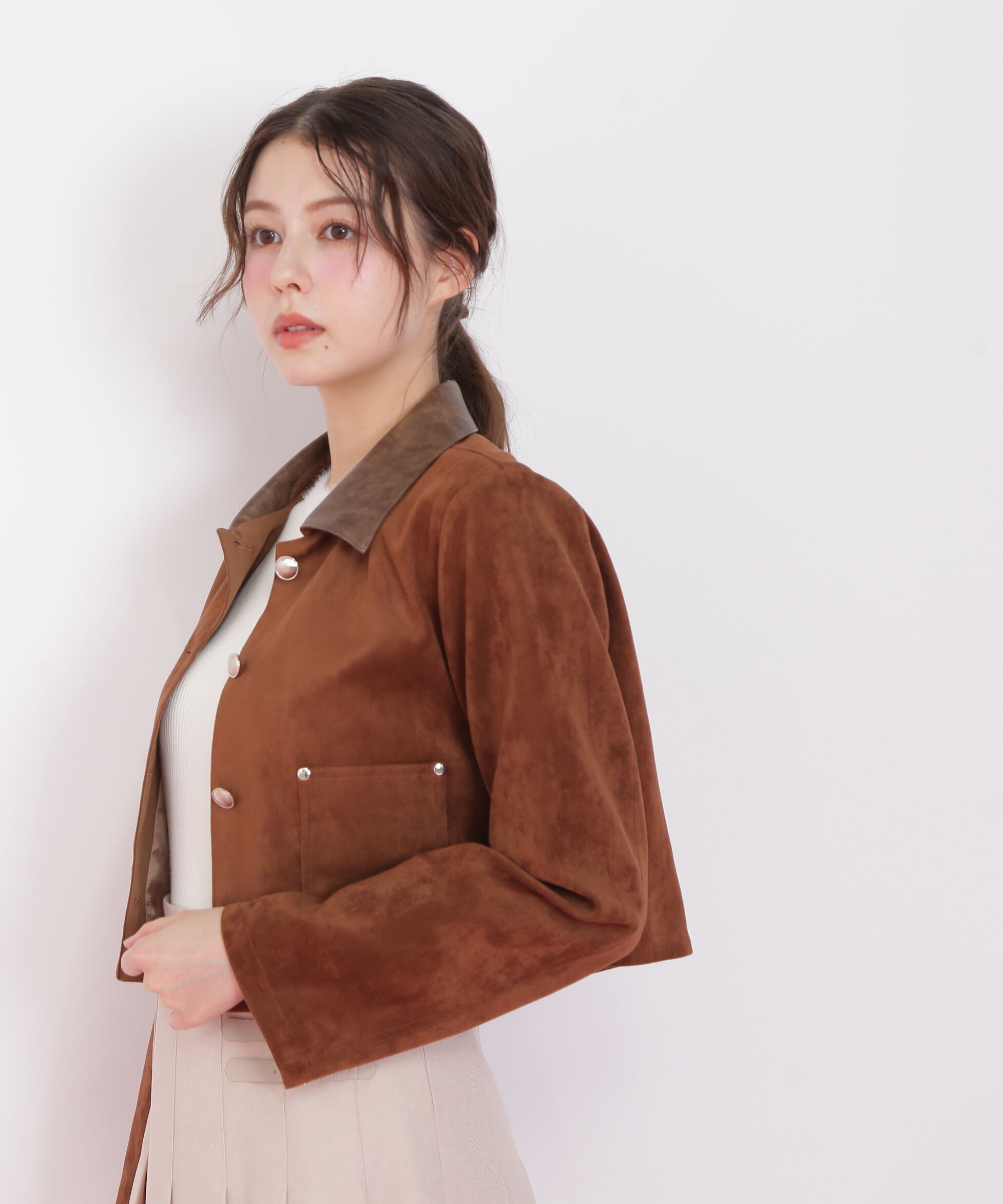  「フェイクスエード短丈ブルゾン」|その他|