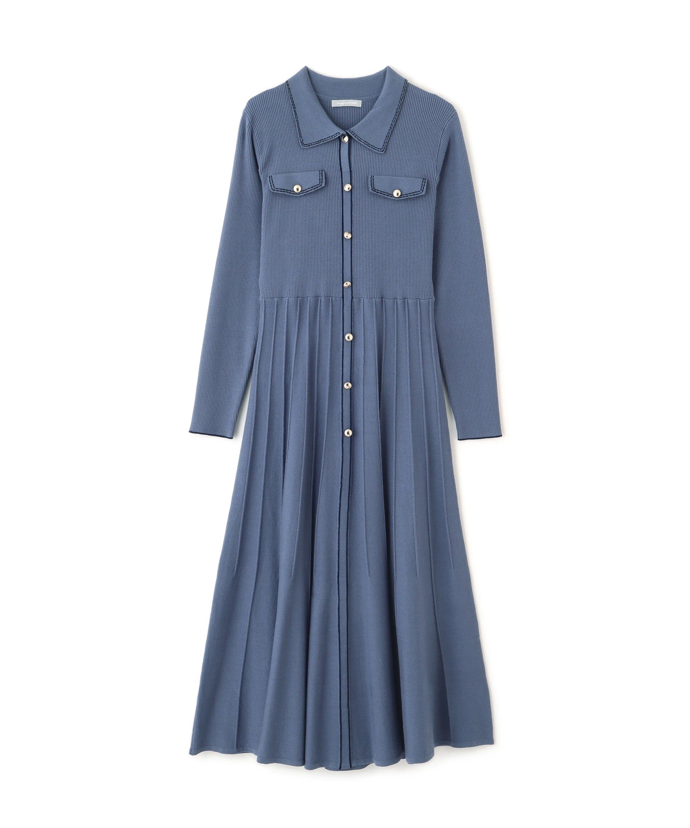  「ステッチカラーニットワンピース」|ワンピース|