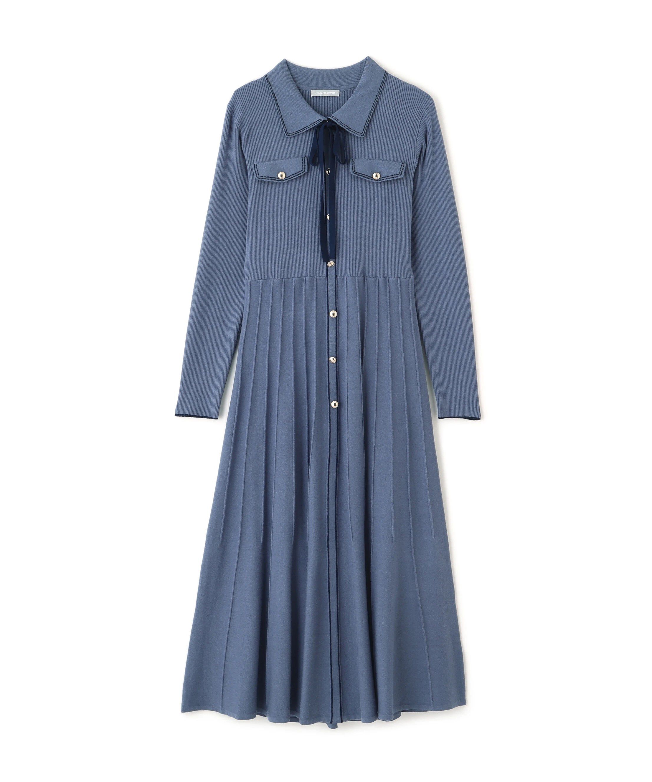  「ステッチカラーニットワンピース」|ワンピース|