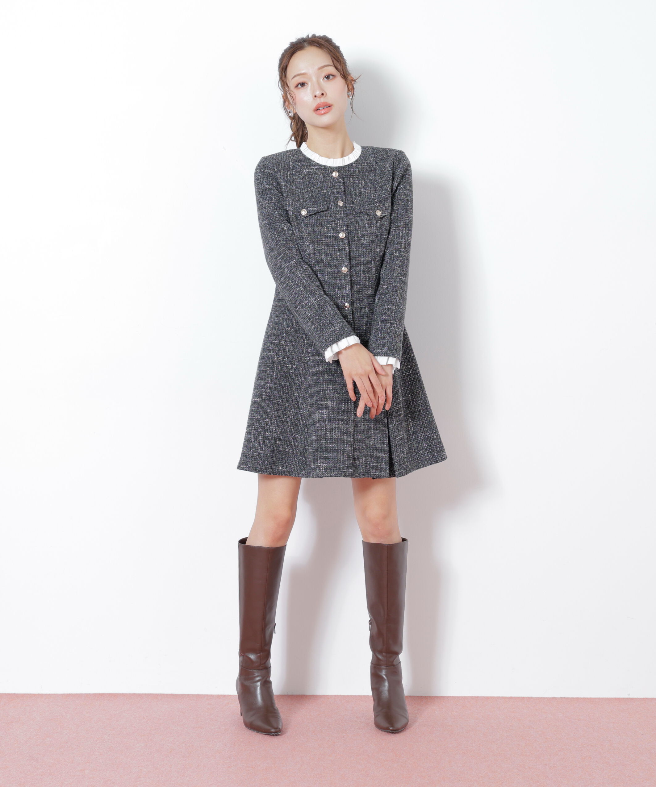  「ツィードミニワンピース」|ワンピース|