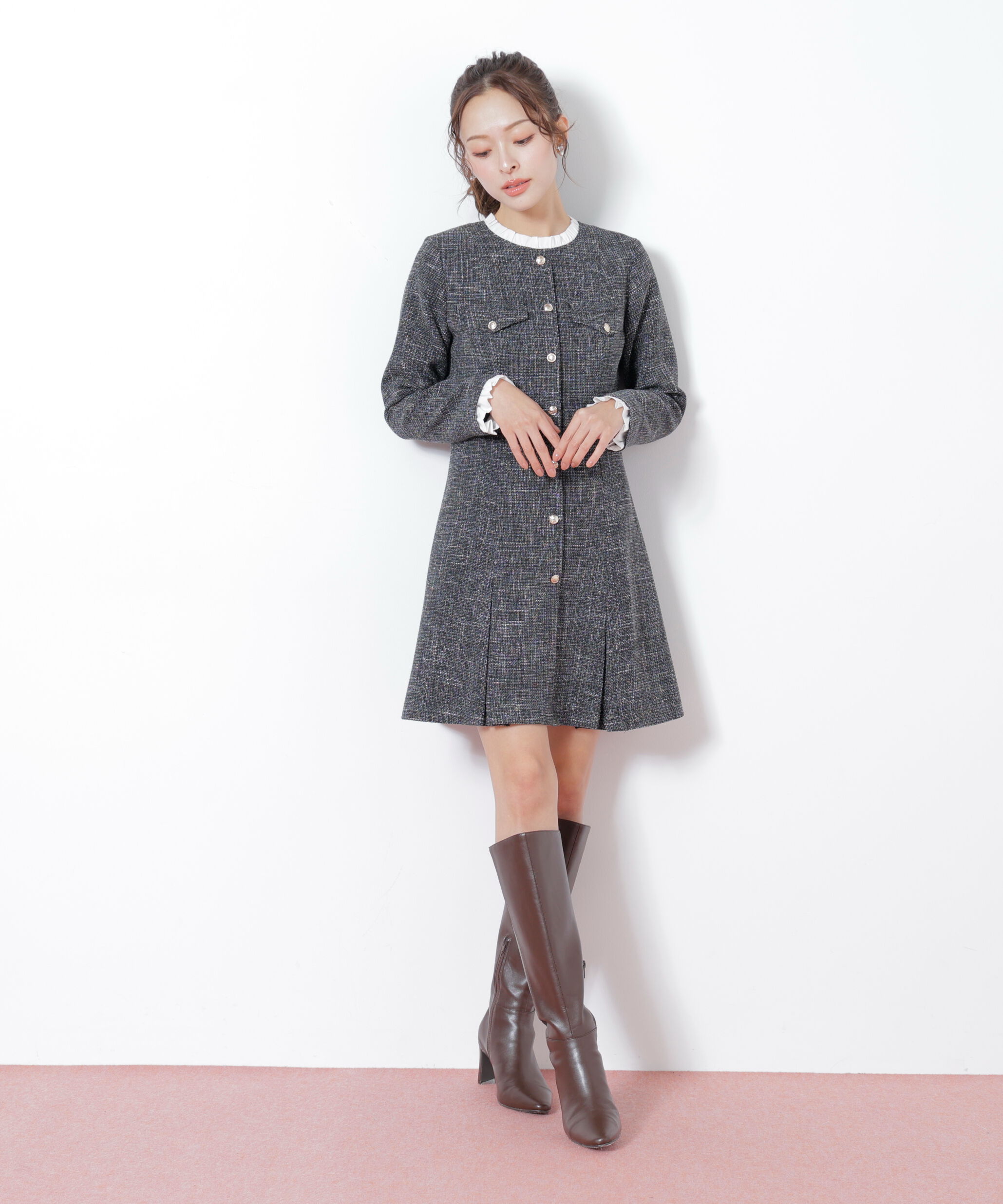  「ツィードミニワンピース」|ワンピース|