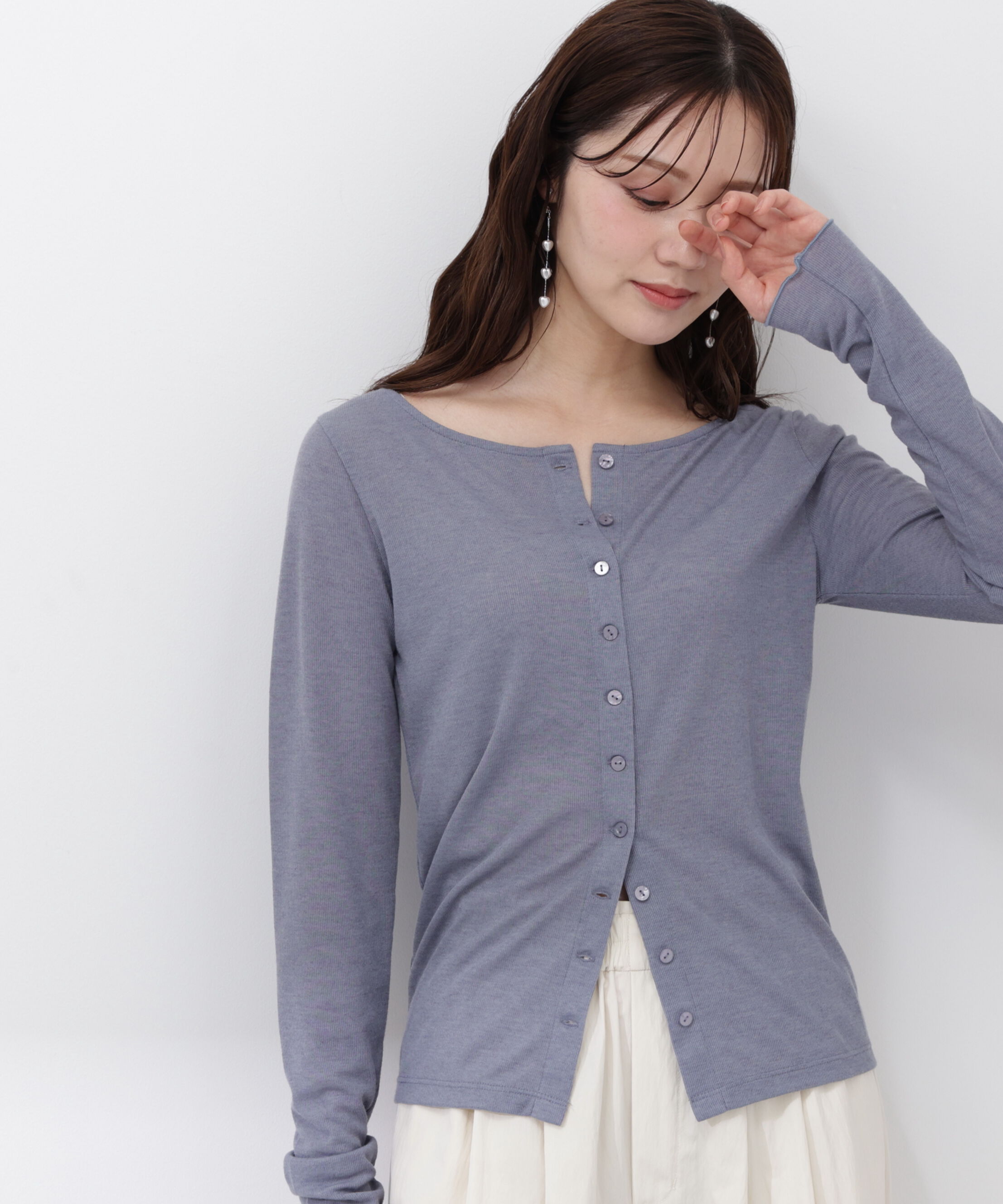 PROPORTION BODY DRESSING「〈a/mie〉シアーカットソー　26SS」|Tシャツ・カットソー|ブルー