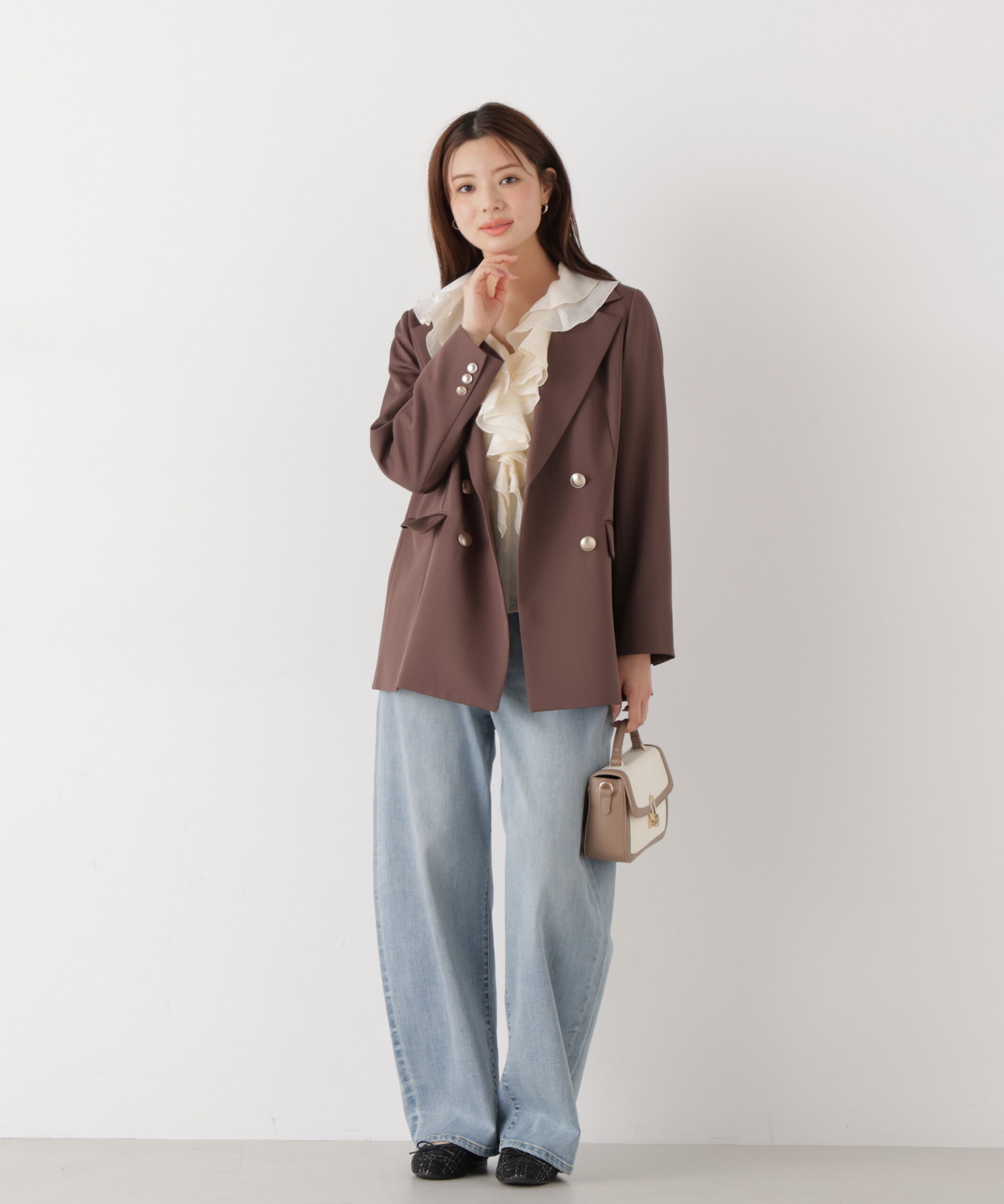 PROPORTION BODY DRESSING「シアー楊柳ラッフルブラウス　26SS」|シャツ・ブラウス|