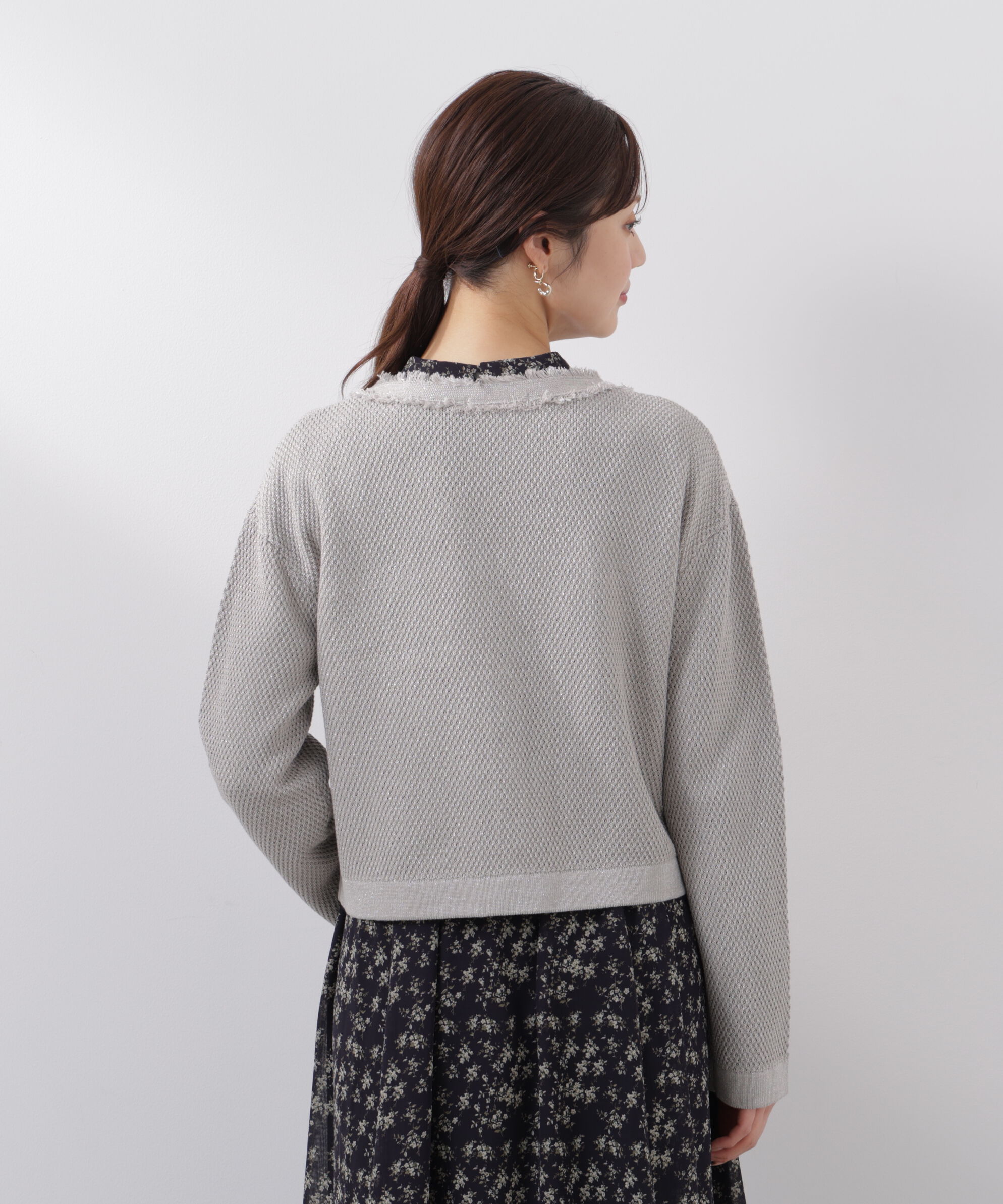 PROPORTION BODY DRESSING「ラメ透かしニットジャケット　26SS」|ニット・セーター|