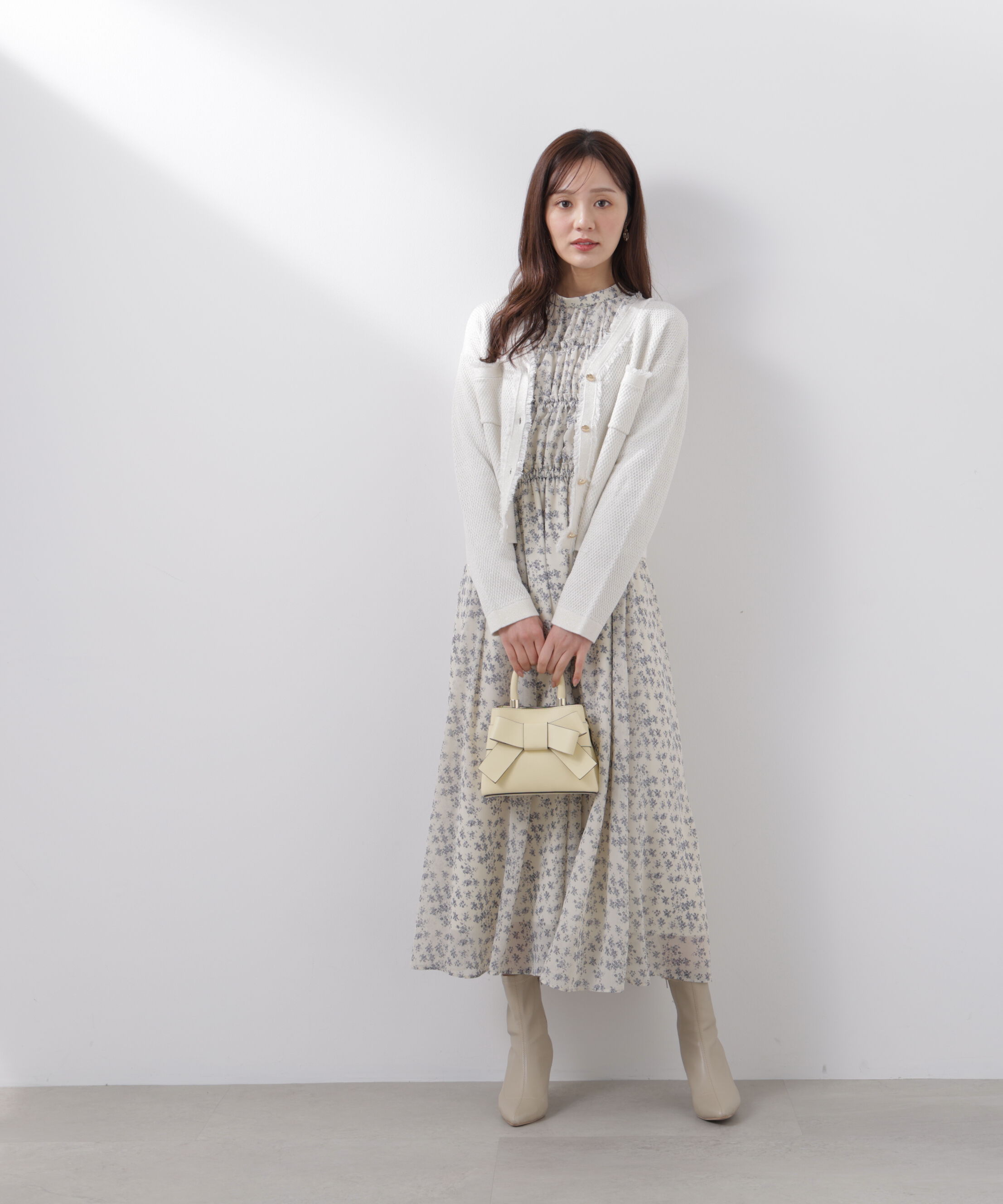 PROPORTION BODY DRESSING「ラメ透かしニットジャケット　26SS」|ニット・セーター|