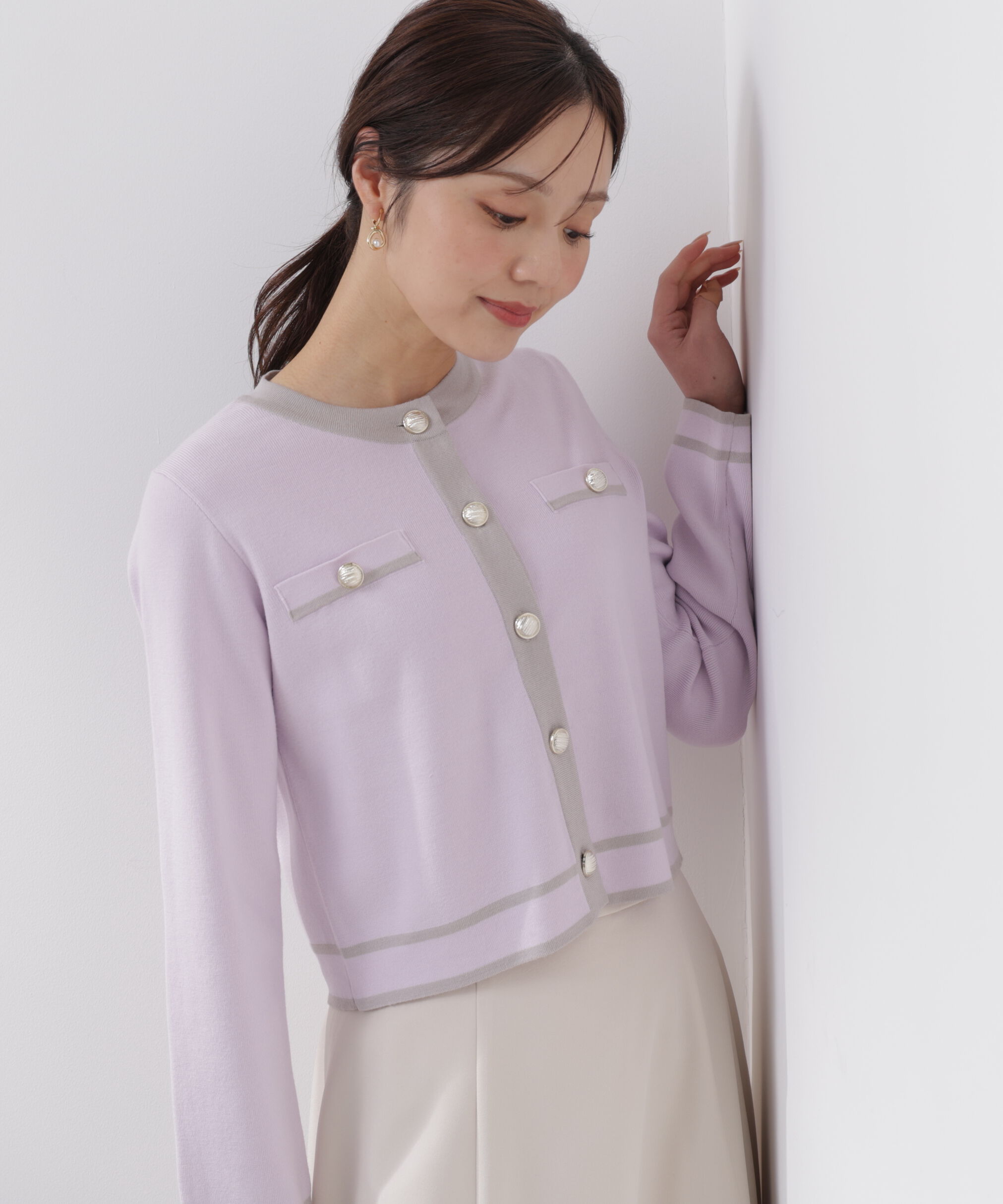 PROPORTION BODY DRESSING「バイカラーアンサンブル　26SS」|ニット・セーター|