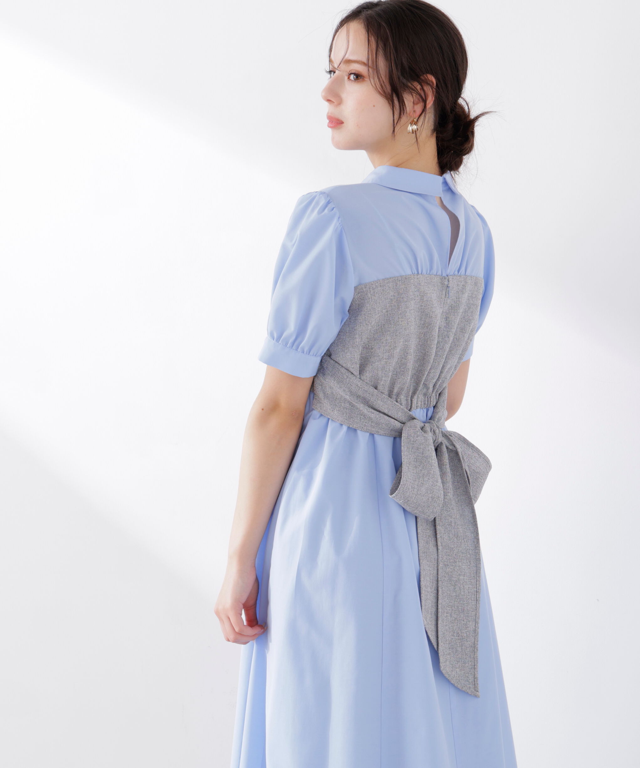 PROPORTION BODY DRESSING「《EDIT COLOGNE》ツイードビスチェ付きシャツワンピース 26SS」|ワンピース|