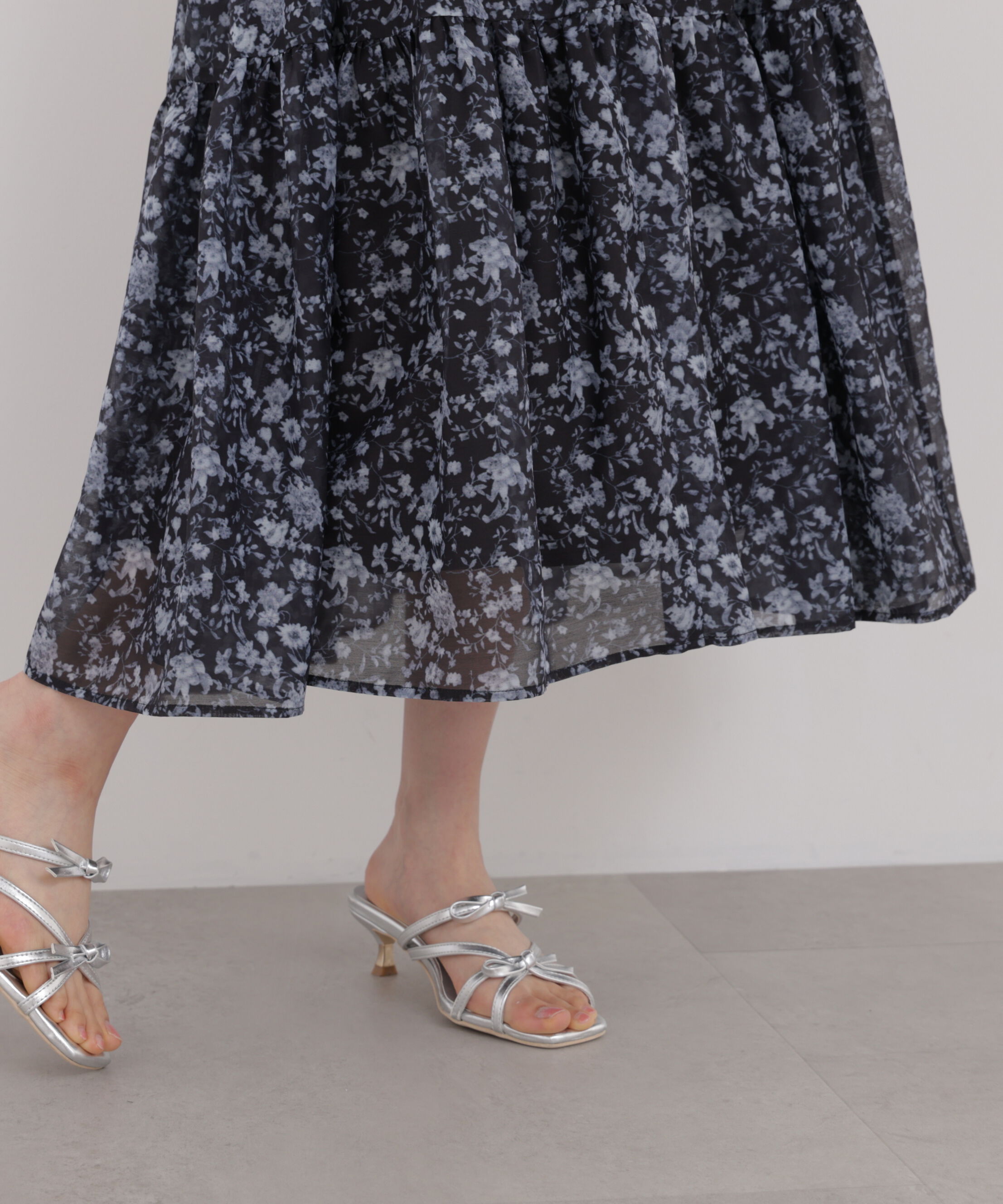 PROPORTION BODY DRESSING「半袖花柄ドッキングニットワンピース 26SS」|ワンピース|