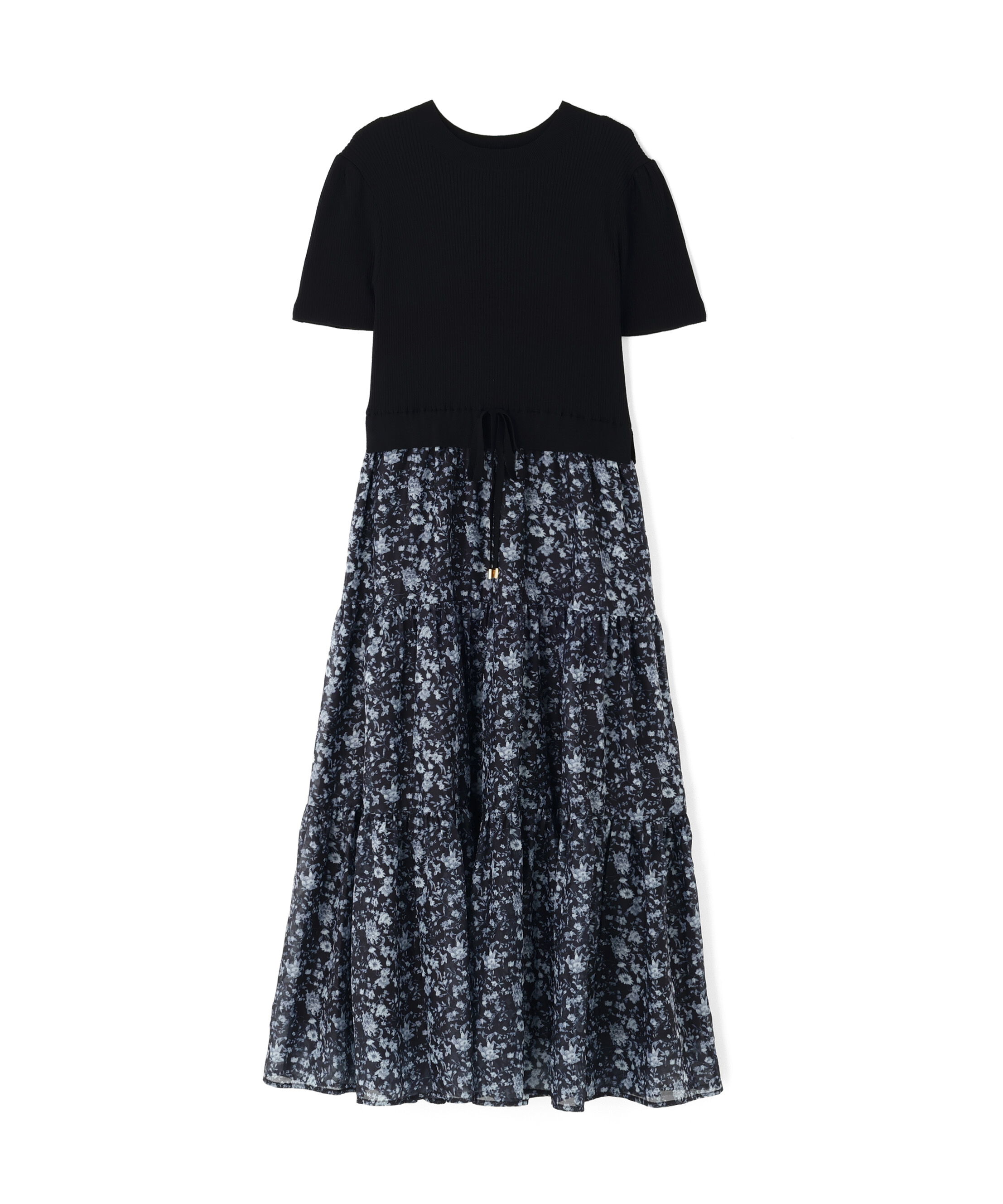 PROPORTION BODY DRESSING「半袖花柄ドッキングニットワンピース 26SS」|ワンピース|