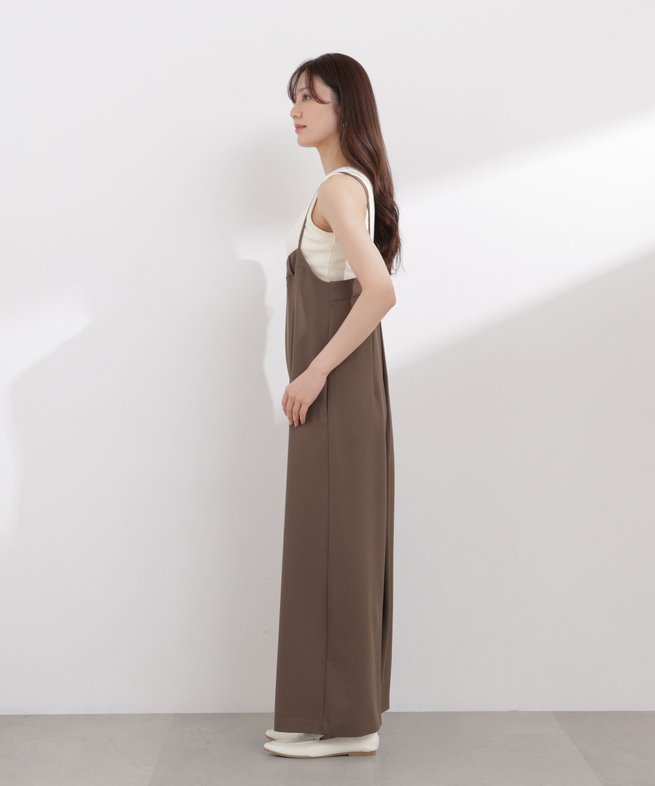 PROPORTION BODY DRESSING「〈a/mie〉バックタックサロペット 26SS」|ワンピース|