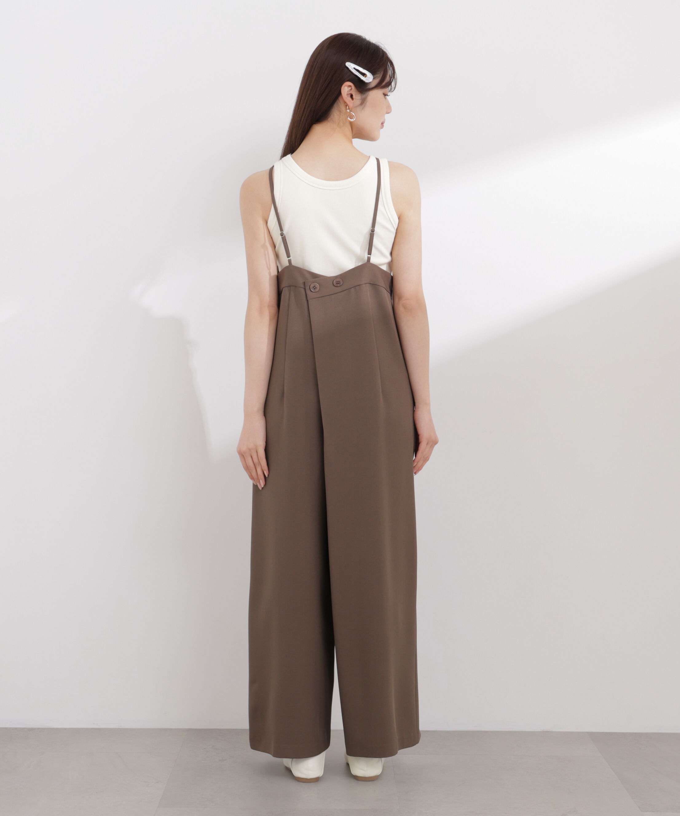 PROPORTION BODY DRESSING「〈a/mie〉バックタックサロペット 26SS」|ワンピース|