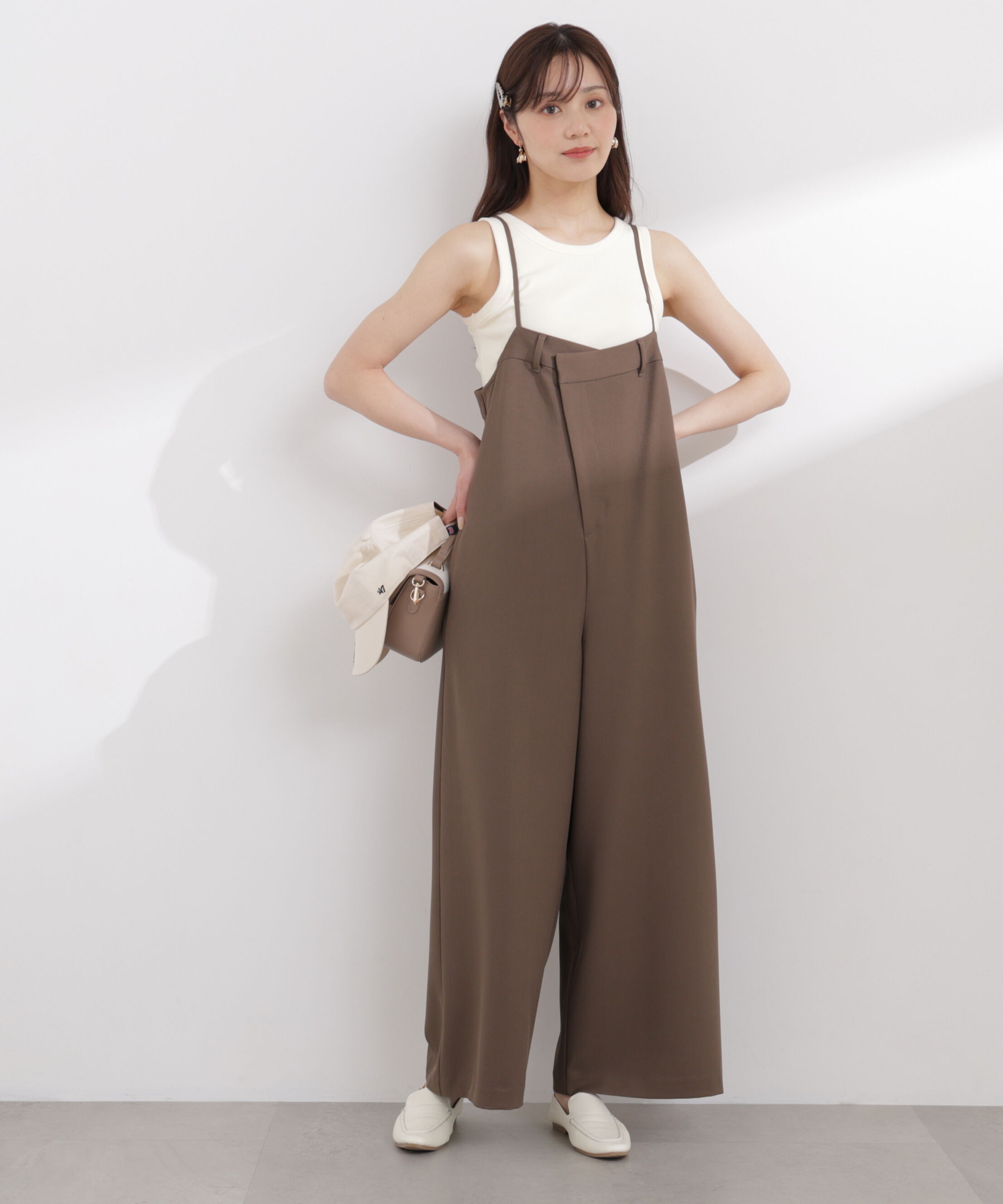 PROPORTION BODY DRESSING「〈a/mie〉バックタックサロペット 26SS」|ワンピース|