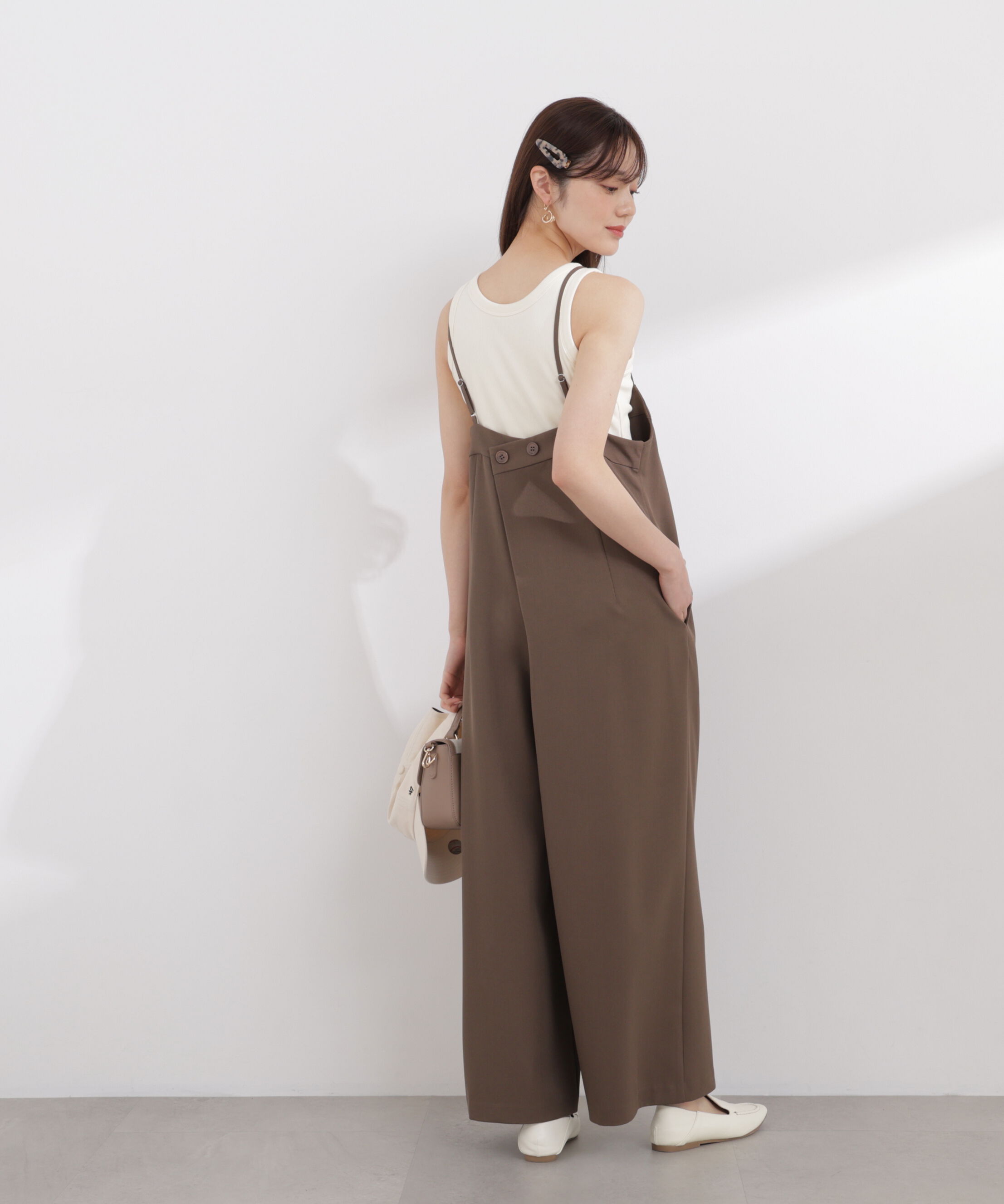 PROPORTION BODY DRESSING「〈a/mie〉バックタックサロペット 26SS」|ワンピース|