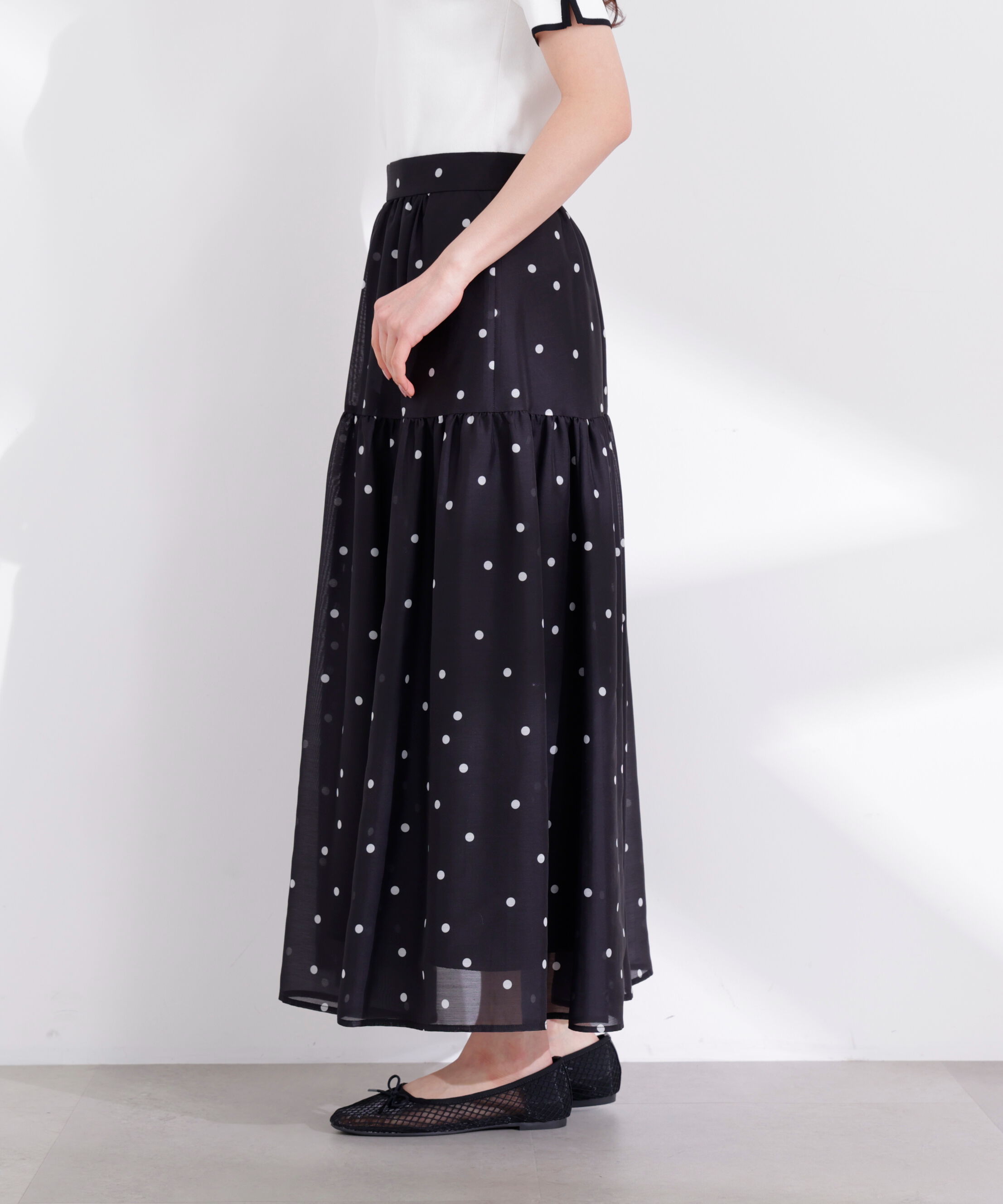 PROPORTION BODY DRESSING「ドットプリントティアードスカート 26SS」|スカート|