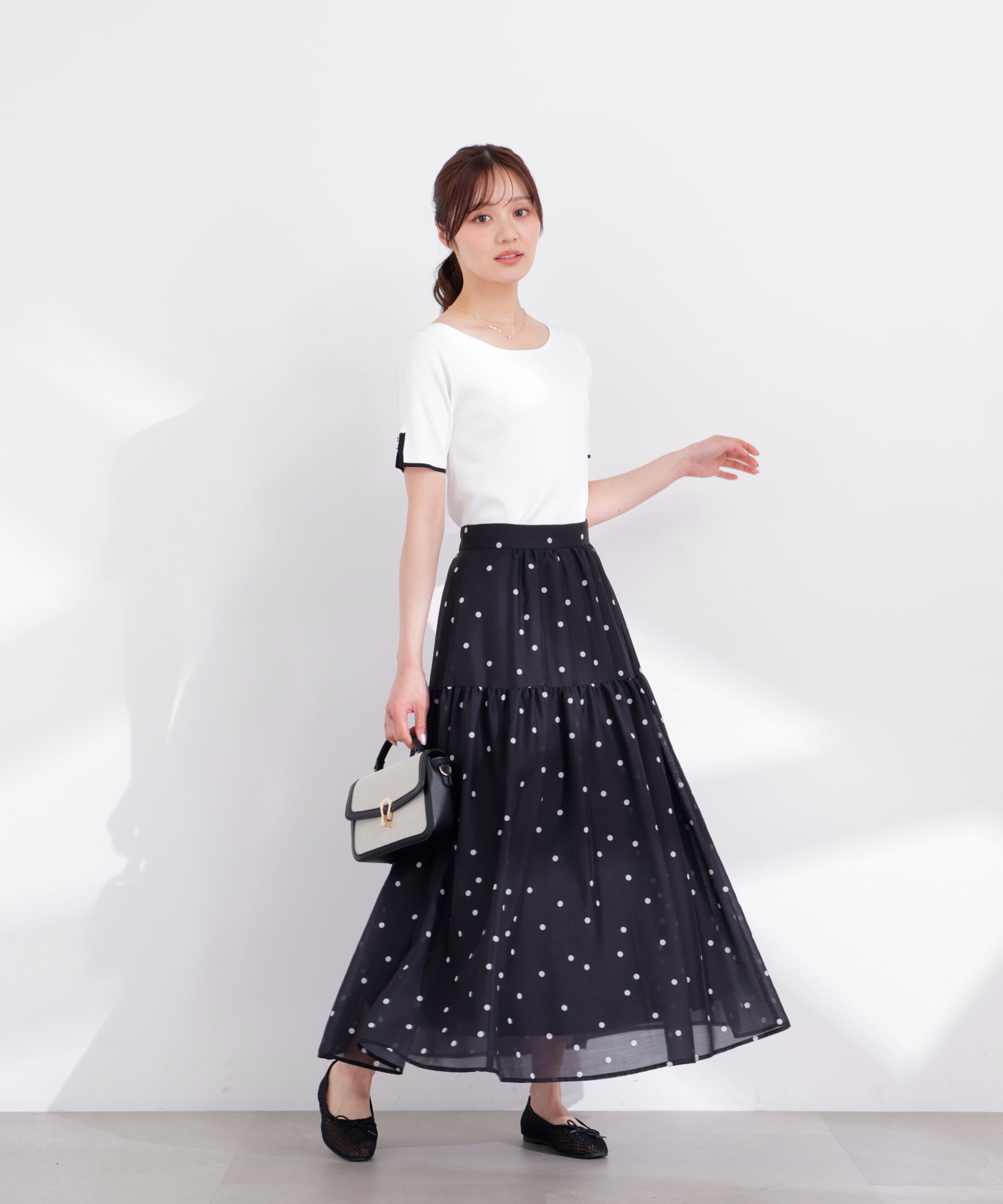 PROPORTION BODY DRESSING「ドットプリントティアードスカート 26SS」|スカート|