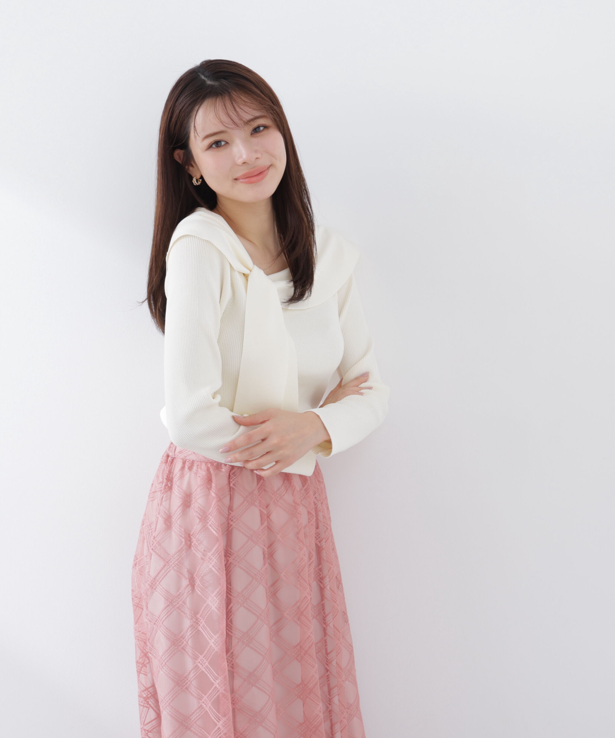 PROPORTION BODY DRESSING「＜ウォッシャブル/UV＞アシメケープニットトップス　26SS」|ニット・セーター|