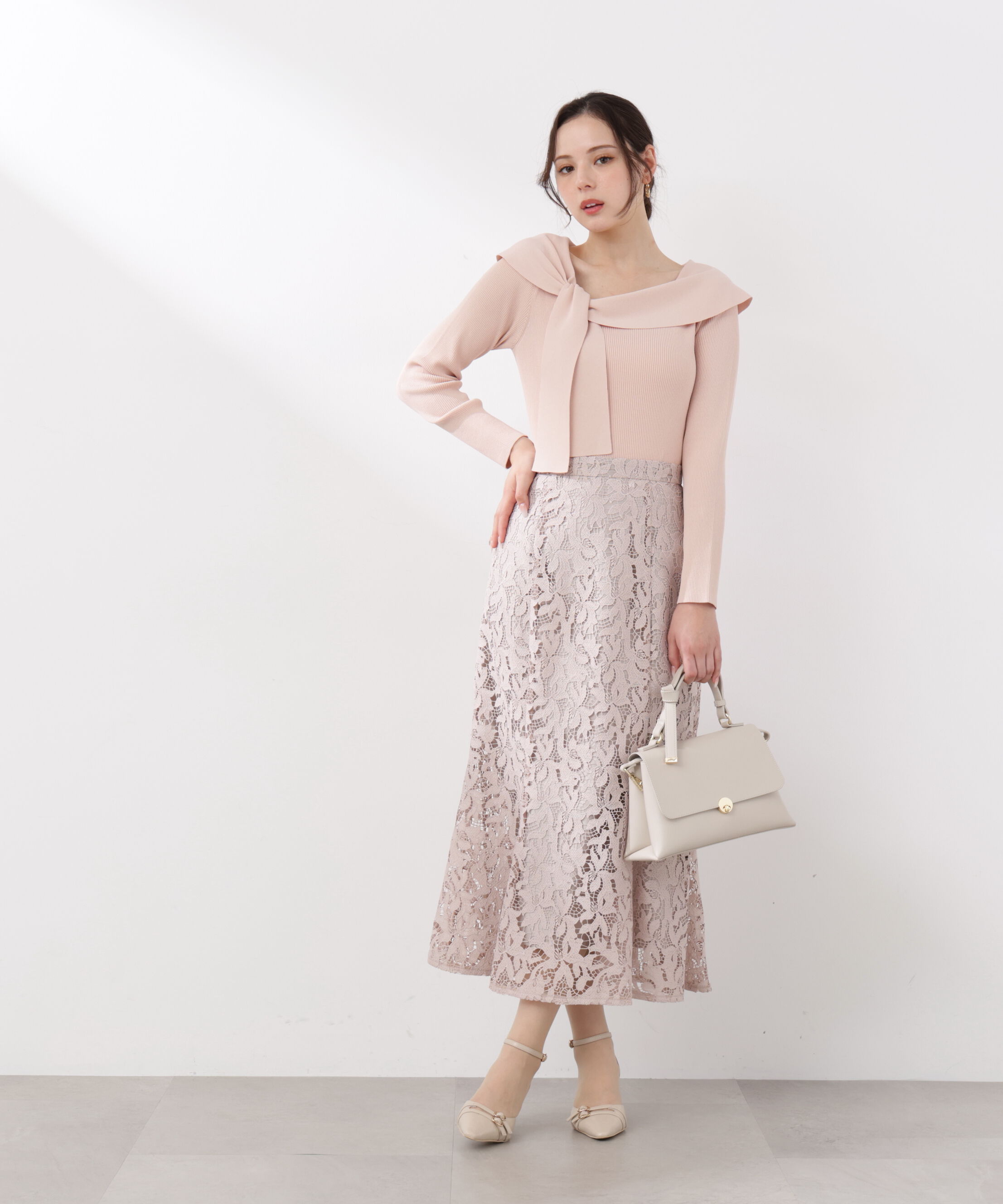 PROPORTION BODY DRESSING「＜ウォッシャブル/UV＞アシメケープニットトップス　26SS」|ニット・セーター|