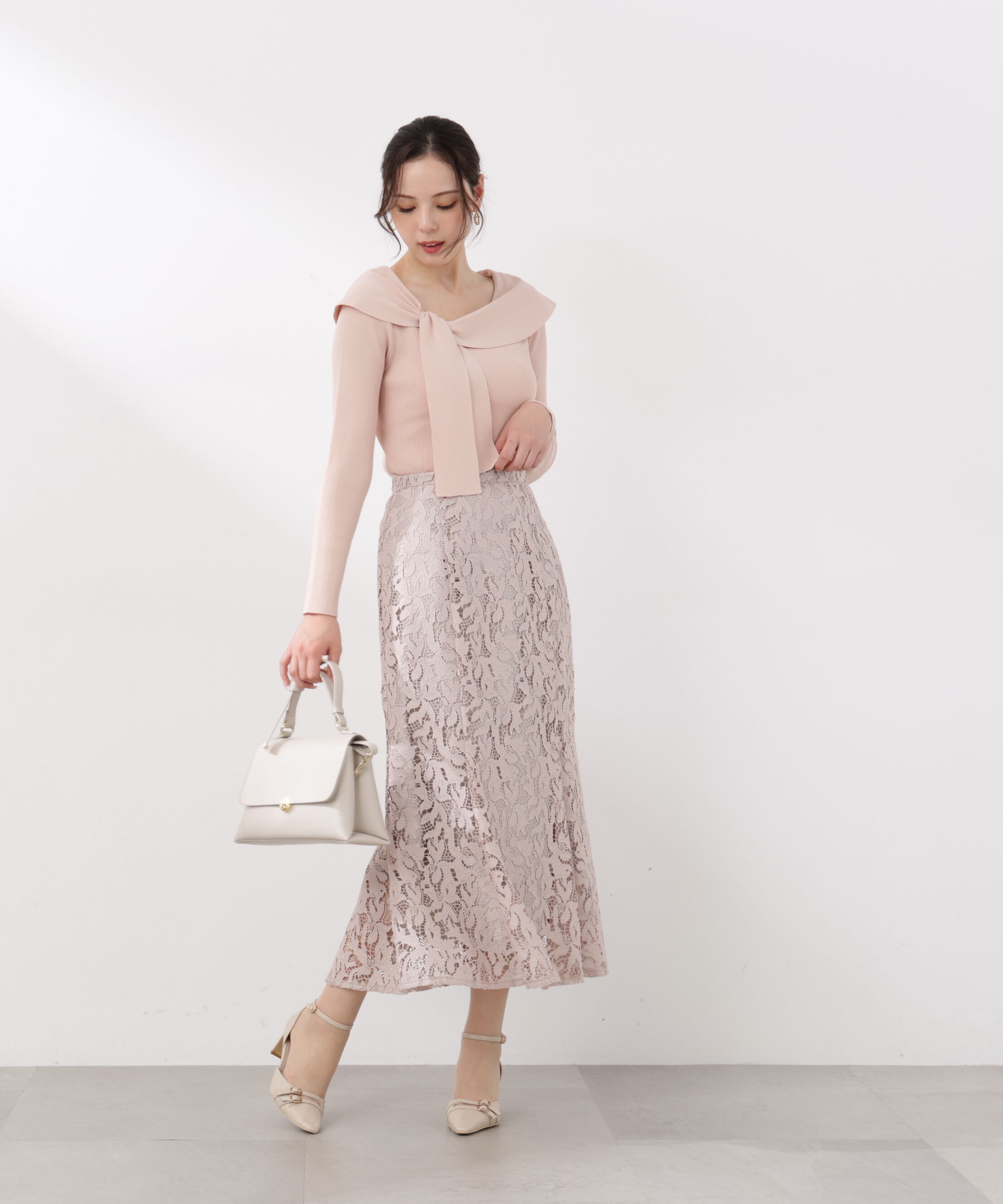 PROPORTION BODY DRESSING「＜ウォッシャブル/UV＞アシメケープニットトップス　26SS」|ニット・セーター|