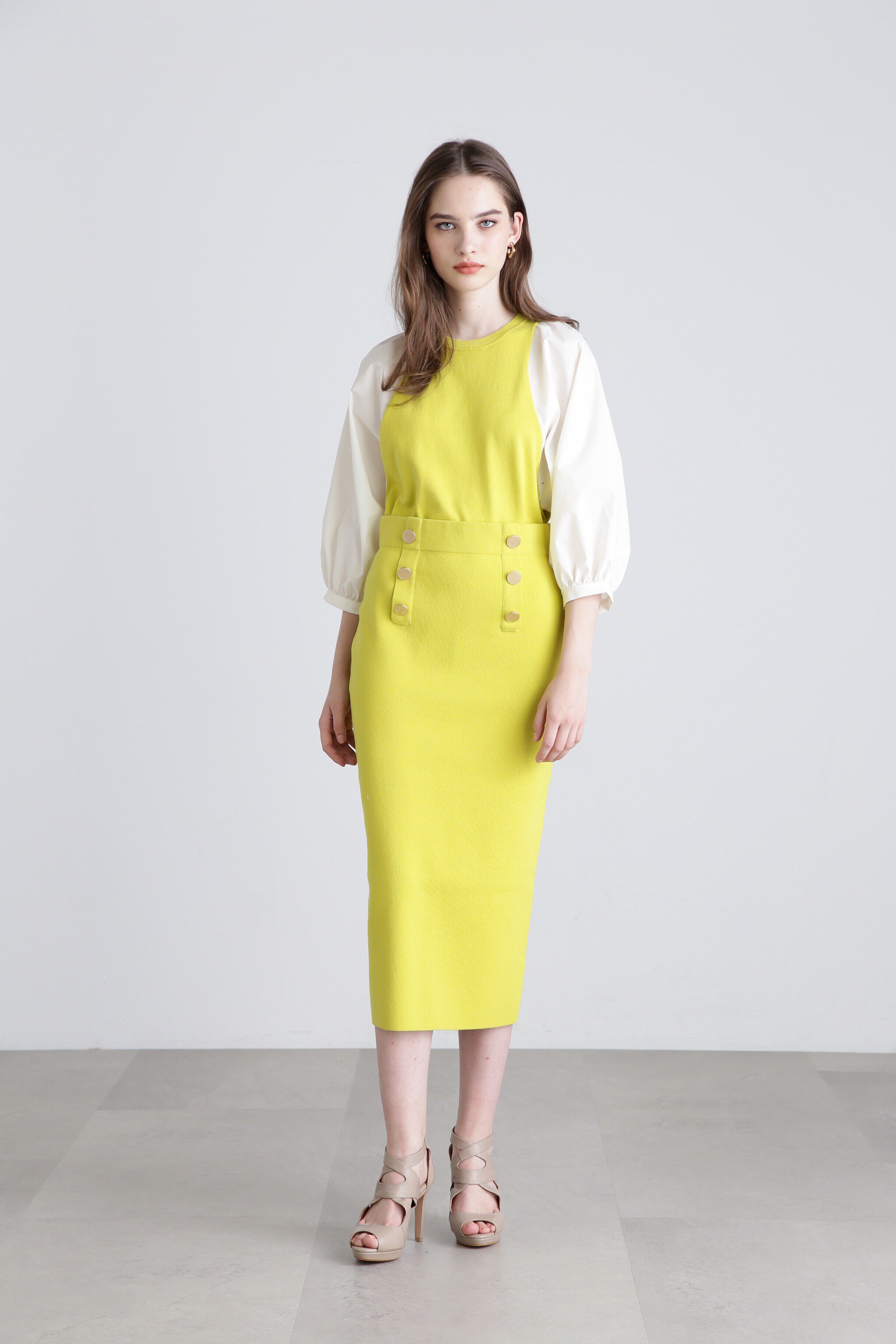  「◆ボリュームスリーブコンビ ニットプルオーバー」|ニット・セーター|