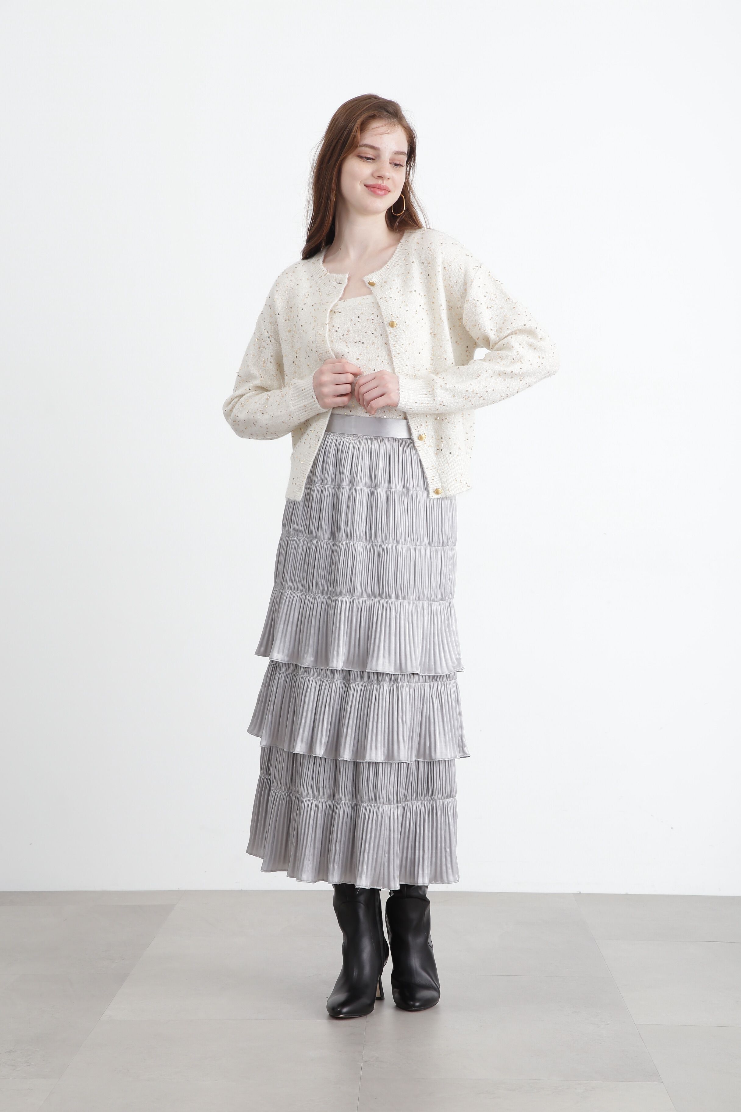  「◆スパンコールニットベアトップ」|ニット・セーター|