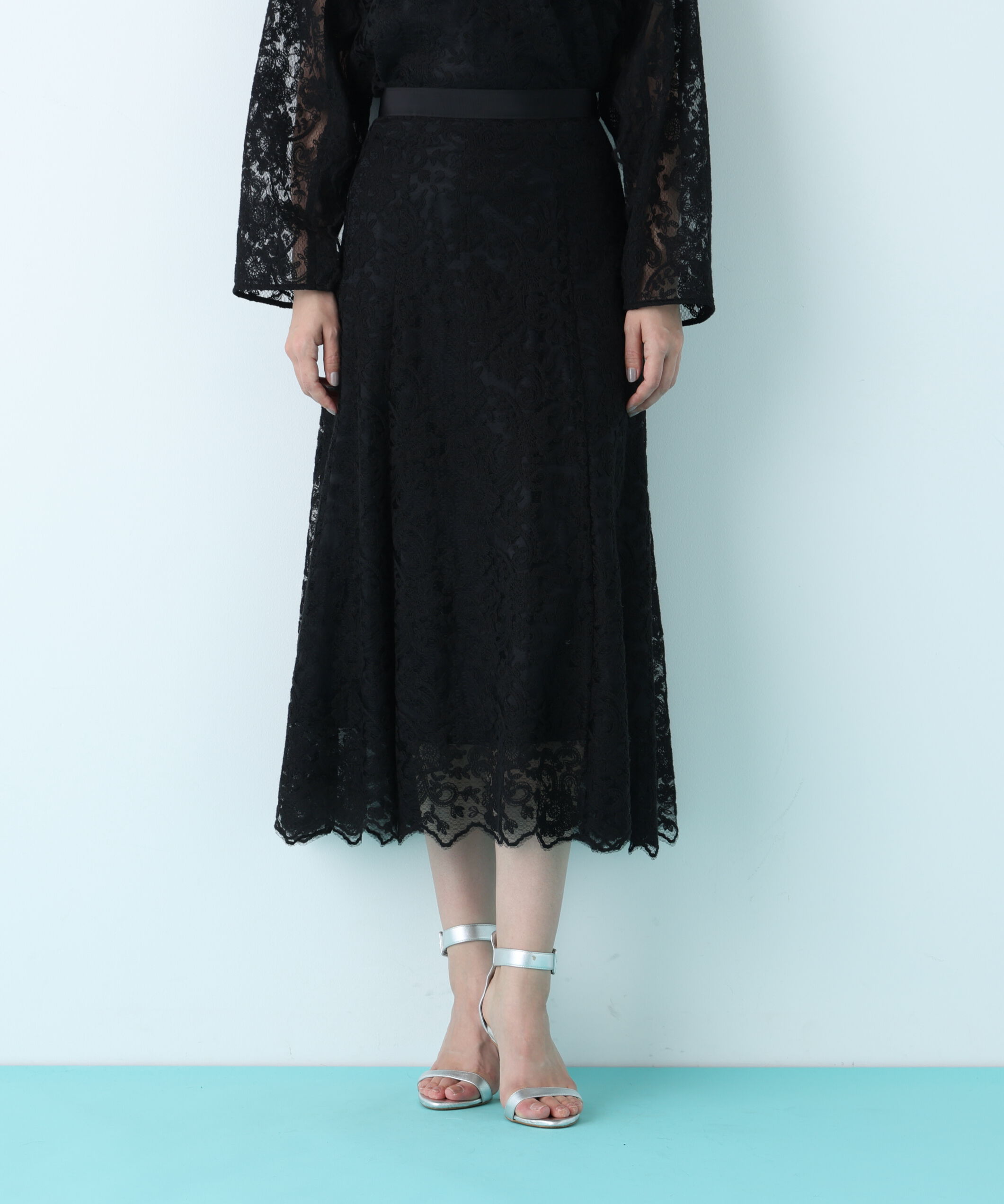  「スカラレースフレアスカート」|スカート|