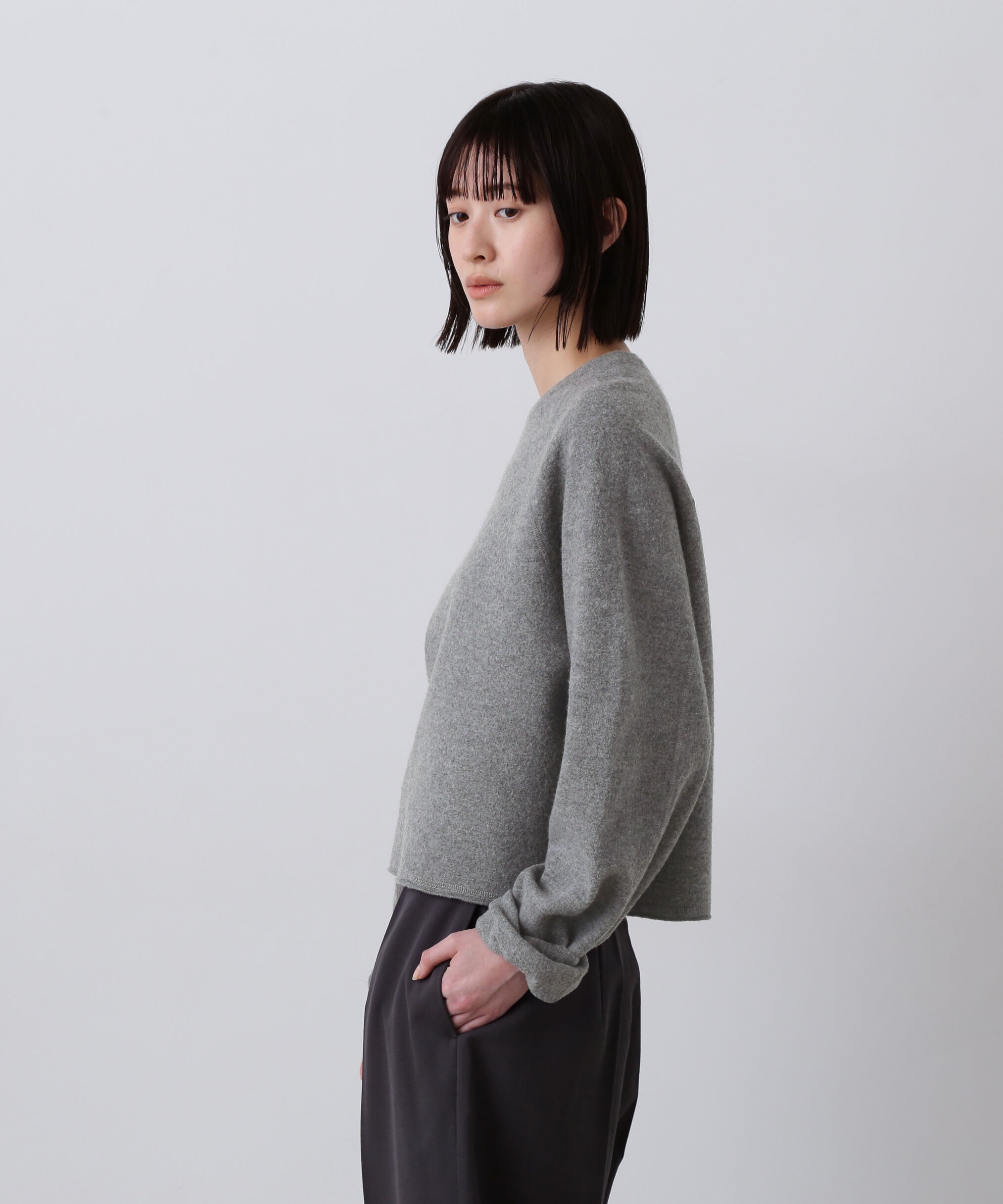 YLEVE 「YLEVE / ULTRAFINE MERINO MILLED WOOL KNIT PULL OVER」|ニット・セーター|