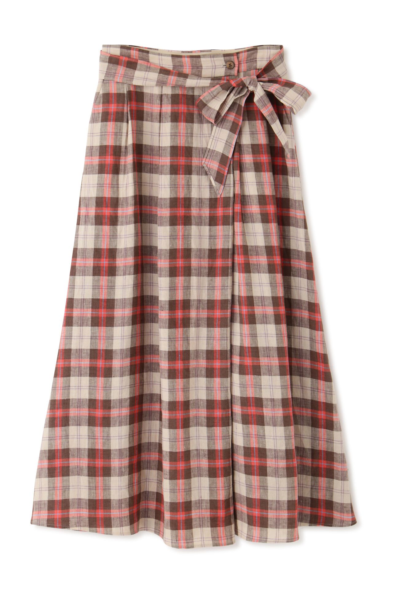  「◆麻チェックボリュームスカート」|スカート|