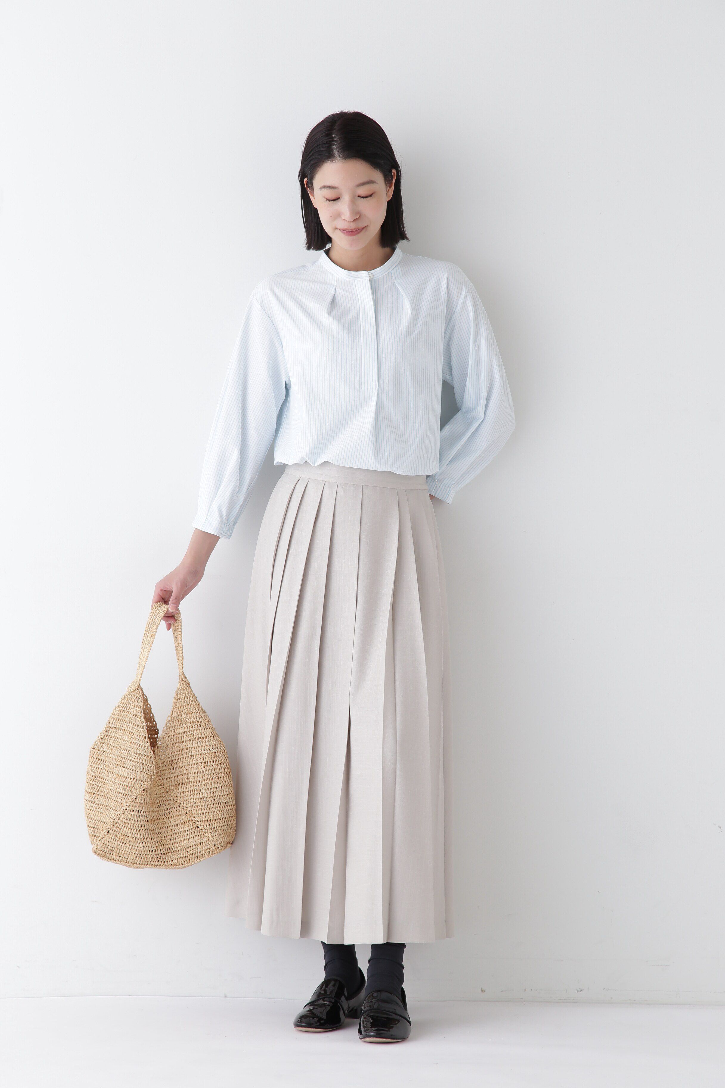  「◆リネンライクブッチャーランダムプリーツスカート」|スカート|