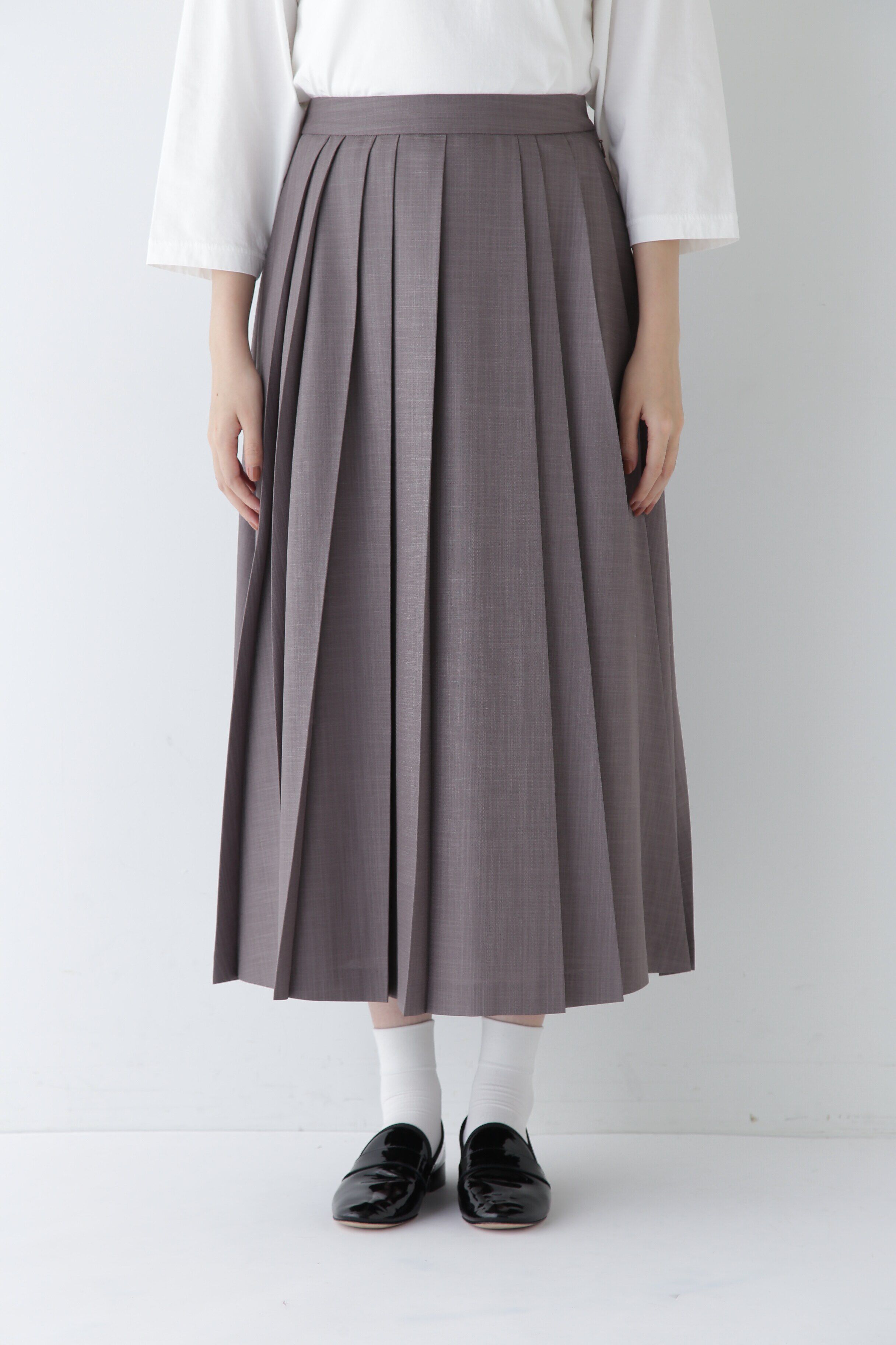  「◆リネンライクブッチャーランダムプリーツスカート」|スカート|