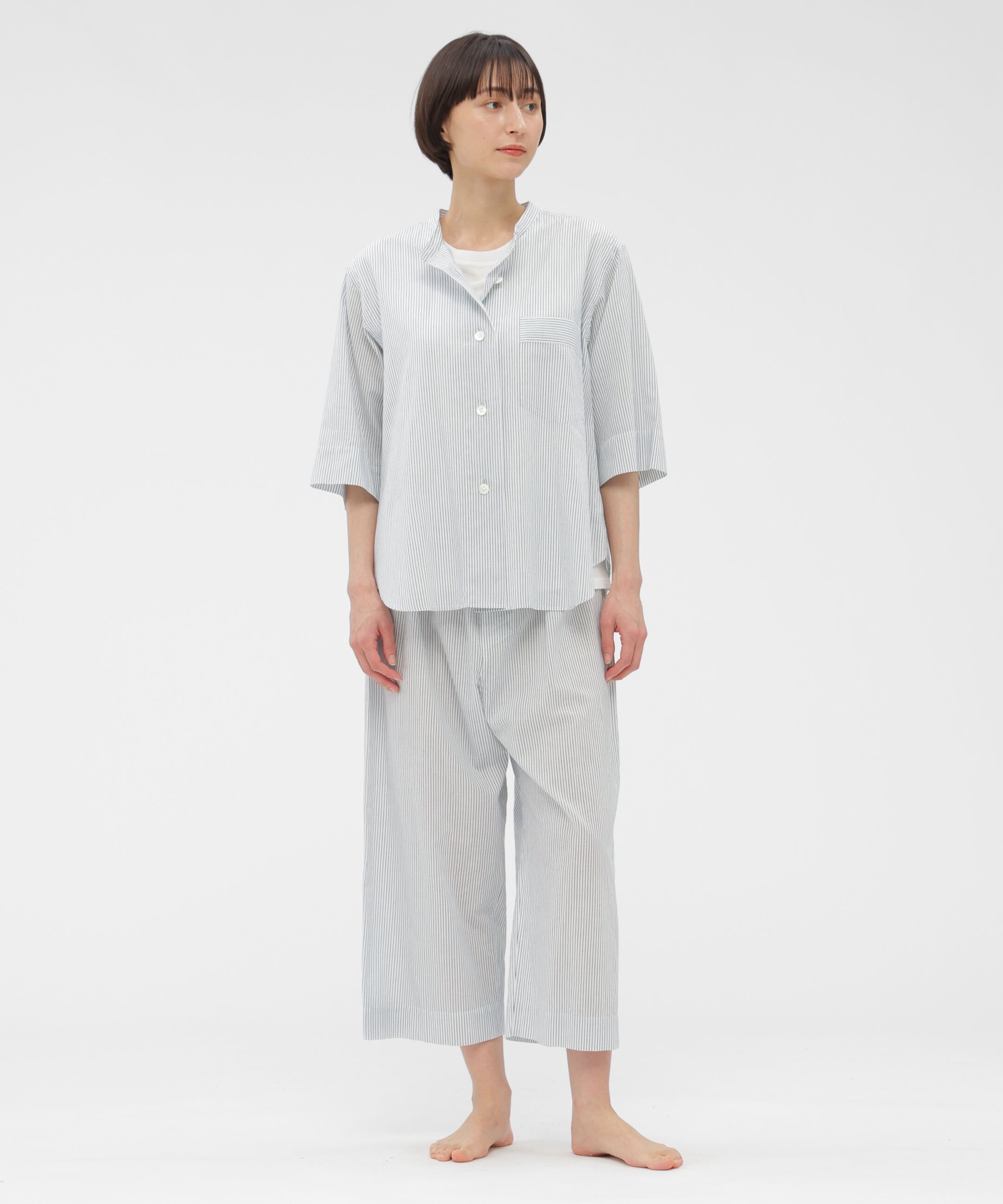 MARGARET HOWELL HOUSEHOLDGOODS「COTTON LINEN MINI STRIPE TROUSERS」|その他|BLUE/WHITE7