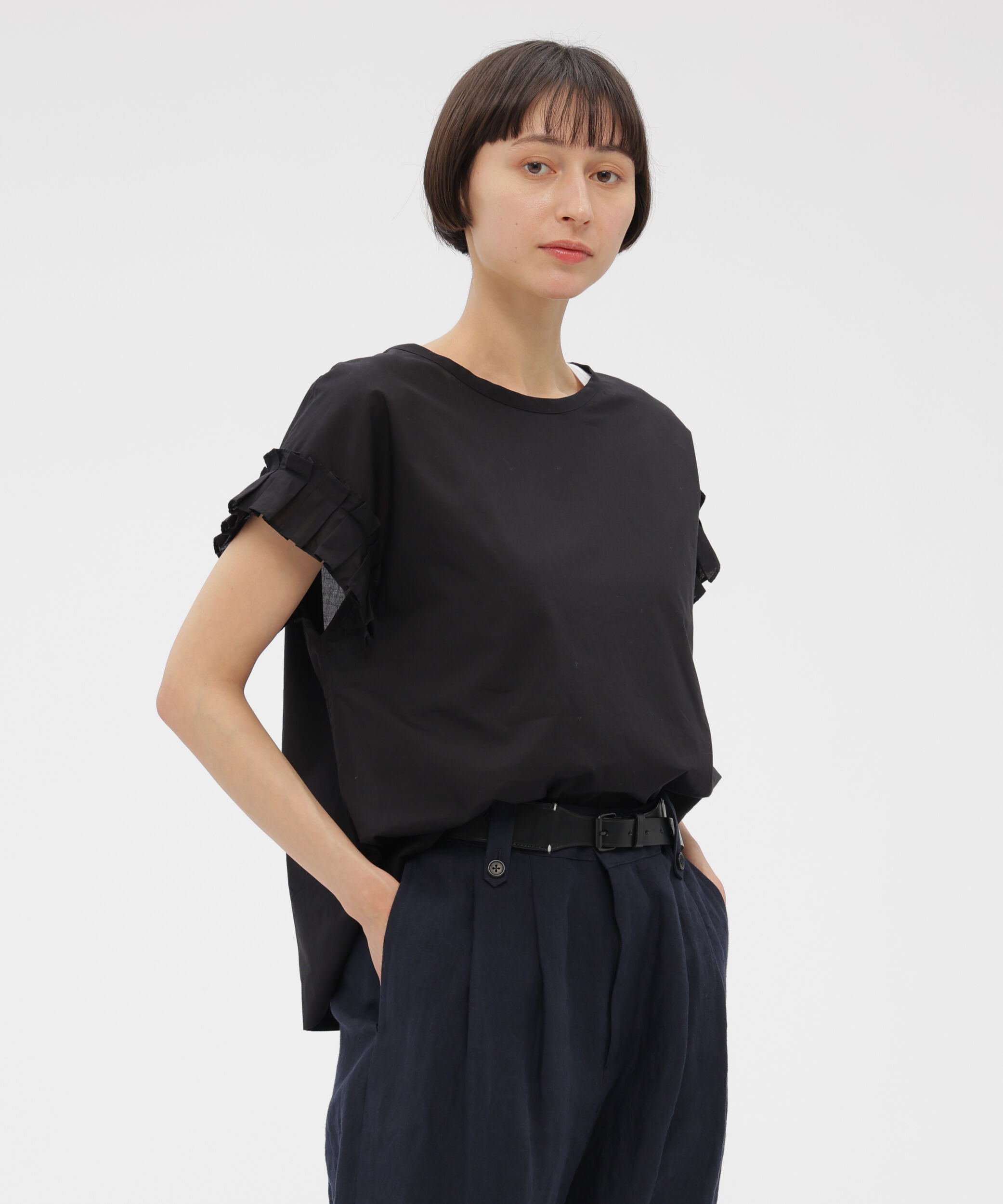  「YARN DYE WASHED COTTON SHIRT」|シャツ・ブラウス|BLACK