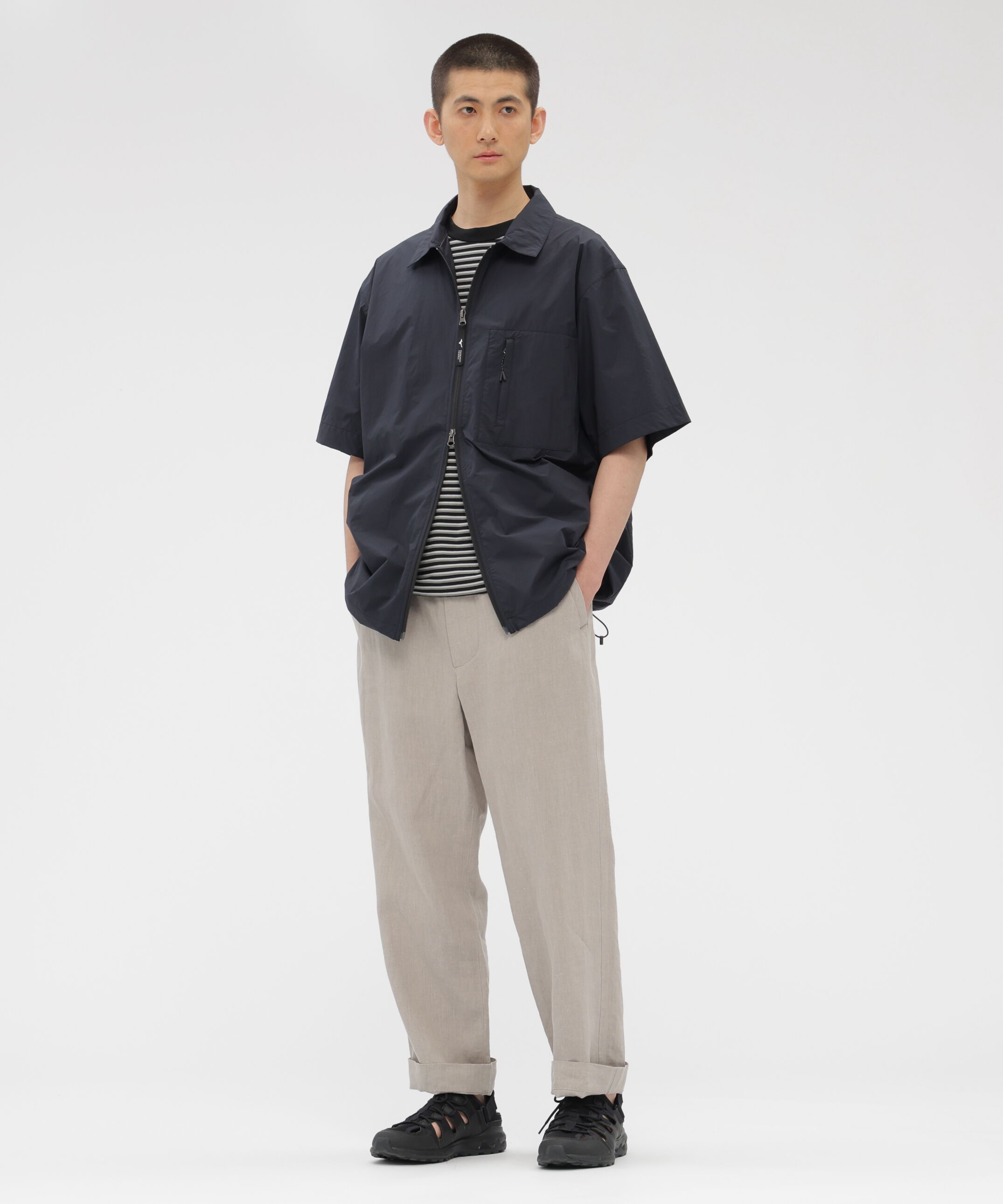 MARGARET HOWELL「COTTON LINEN STRIPE TOP」|Tシャツ・カットソー|