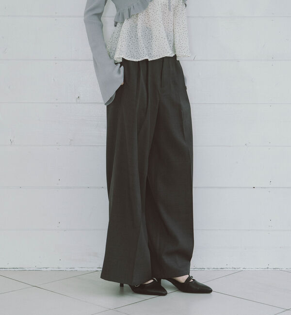 archives「【ＯＮかわ】ベルト付きタックワイドスラックス」|チノ|