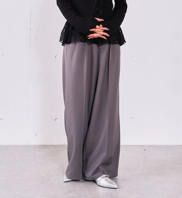 archives「【ＯＮかわ】ベルト付きタックワイドスラックス」|チノ|