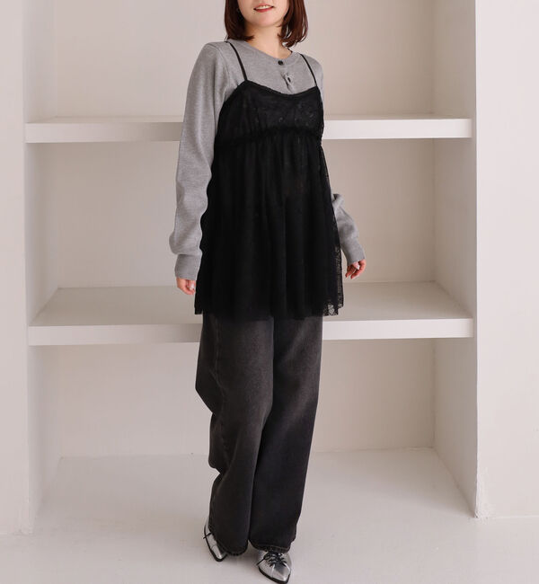 archives「レースギャザーキャミチュニック」|シャツ・ブラウス|