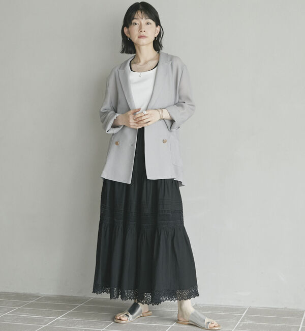 Doux archives「メッシュテーラードダブルジャケット」|テーラードジャケット|