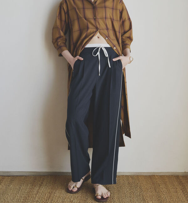 Doux archives「Ｗウエストサイドラインパンツ」|チノ|NAVY