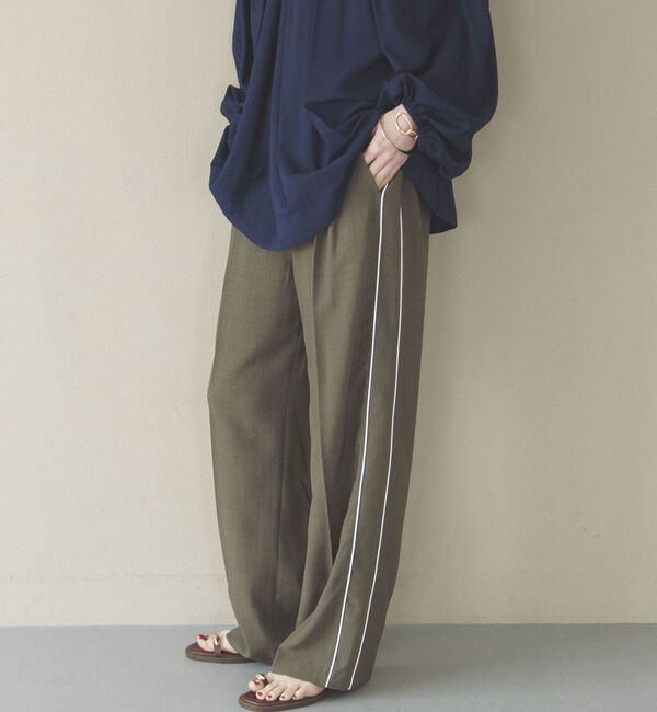 Doux archives「Ｗウエストサイドラインパンツ」|チノ|BROWN