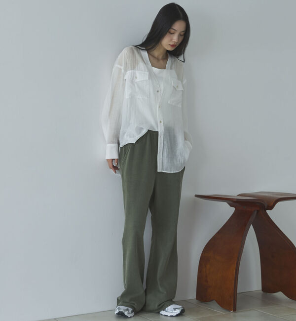 Doux archives「Ｖ開きシアー楊柳ブラウス」|シャツ・ブラウス|
