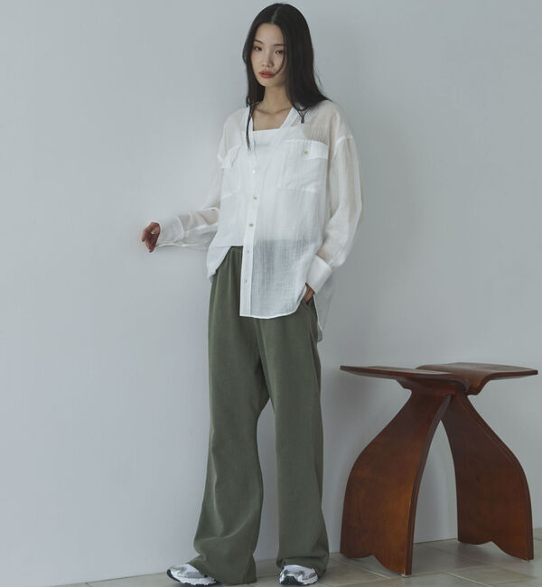 Doux archives「Ｖ開きシアー楊柳ブラウス」|シャツ・ブラウス|