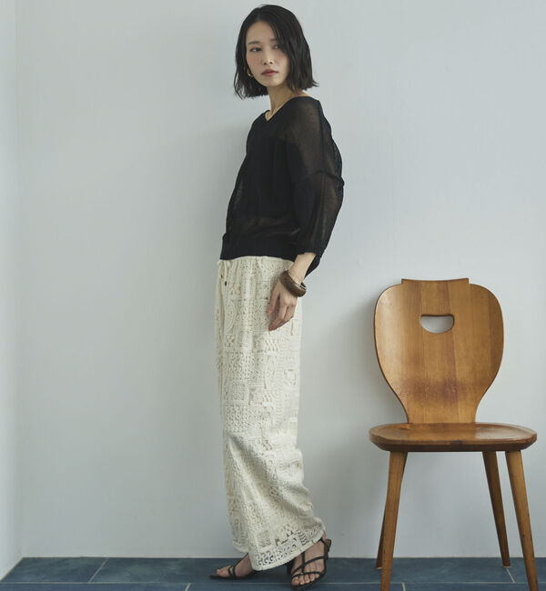 Doux archives「ストローヤーンニットＶネックプルオーバー」|ニット・セーター|