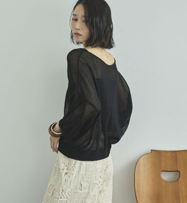 Doux archives「ストローヤーンニットＶネックプルオーバー」|ニット・セーター|