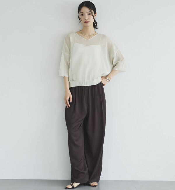 Doux archives「ストローヤーンニットＶネックプルオーバー」|ニット・セーター|