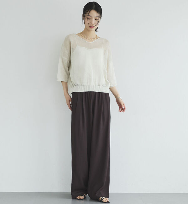 Doux archives「ストローヤーンニットＶネックプルオーバー」|ニット・セーター|