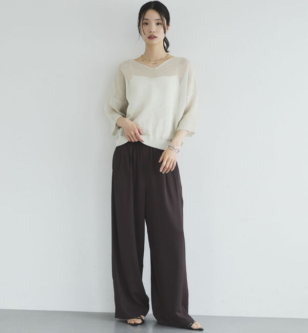 Doux archives「ストローヤーンニットＶネックプルオーバー」|ニット・セーター|