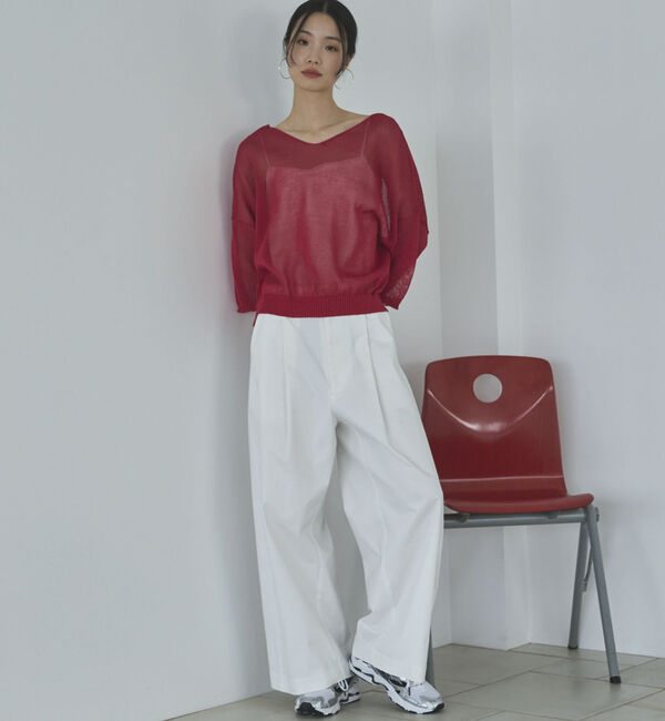 Doux archives「ストローヤーンニットＶネックプルオーバー」|ニット・セーター|