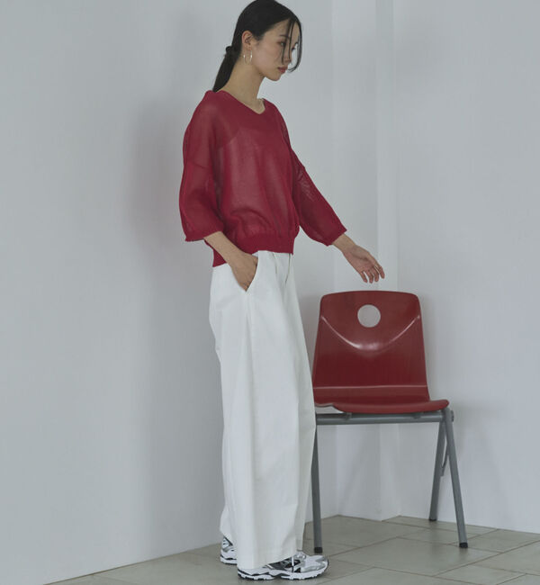 Doux archives「ストローヤーンニットＶネックプルオーバー」|ニット・セーター|