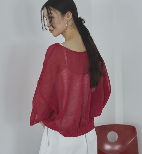 Doux archives「ストローヤーンニットＶネックプルオーバー」|ニット・セーター|