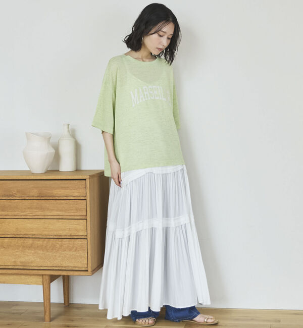 Doux archives「ピンタックティアードキャミワンピース／」|ワンピース|OFF WHITE